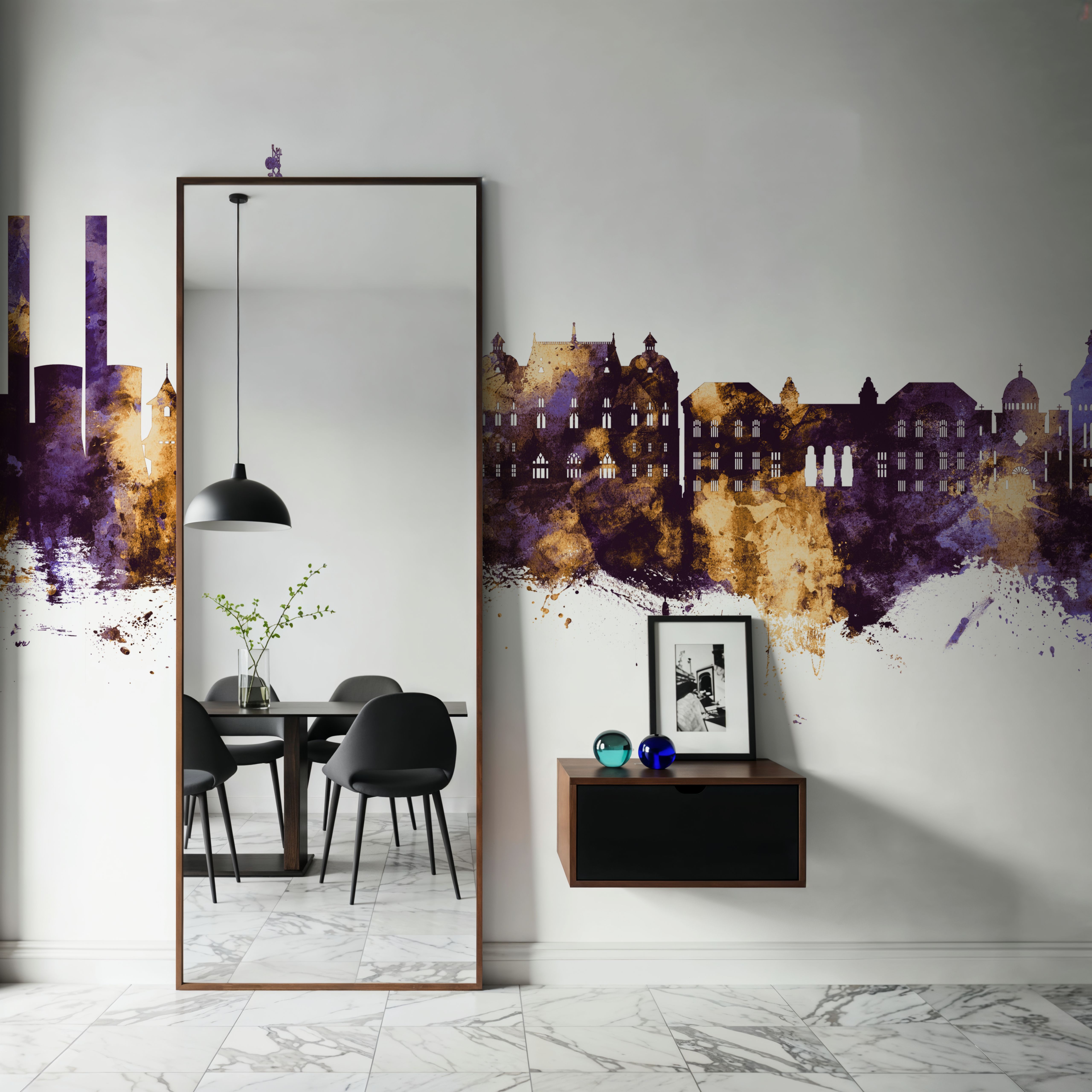 Galaţi Romania Skyline Purple & Gold