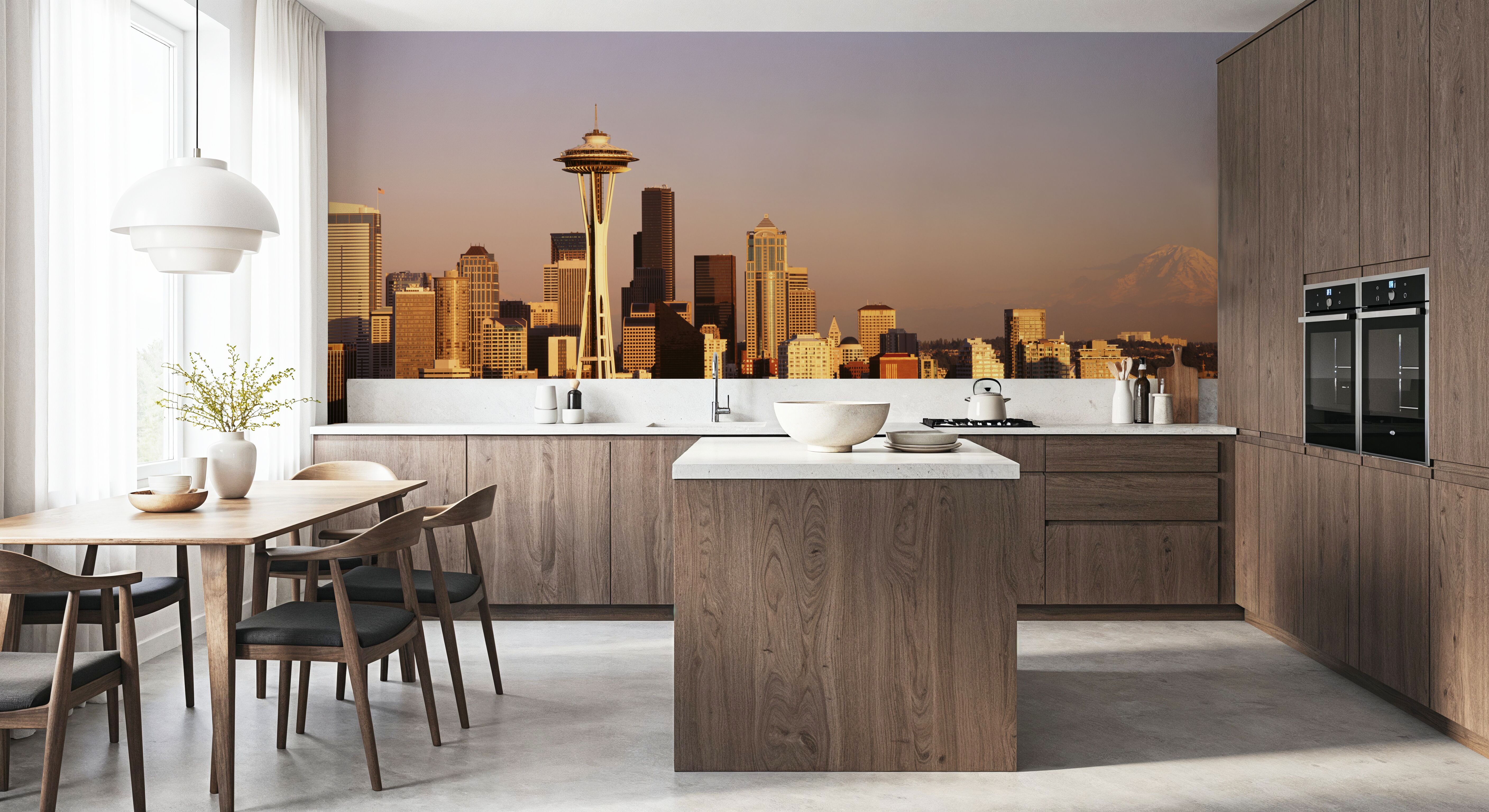 Golden Metropolis Dusk Mountain, Papier peint