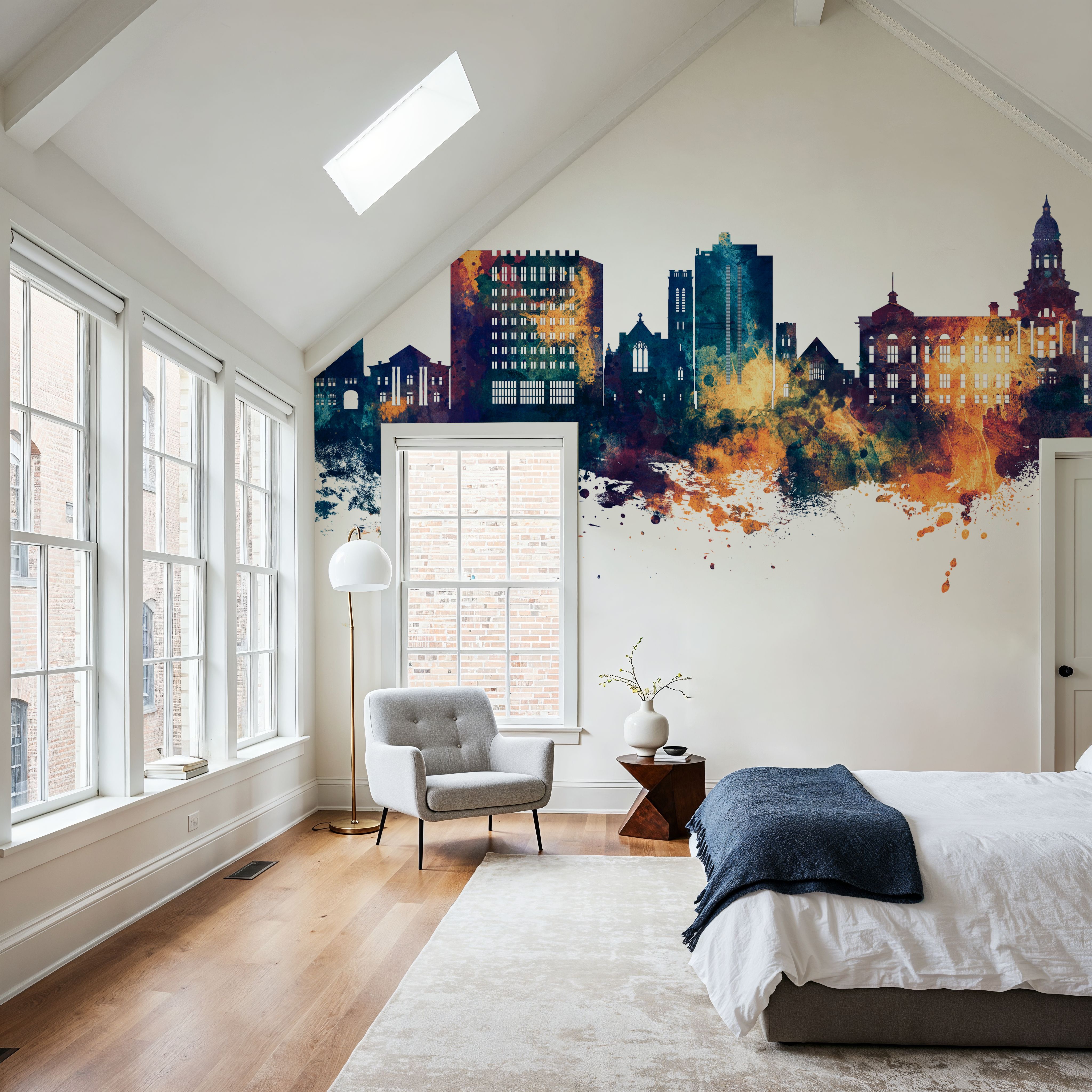 Cheyenne Wyoming Skyline Blue & Bronze