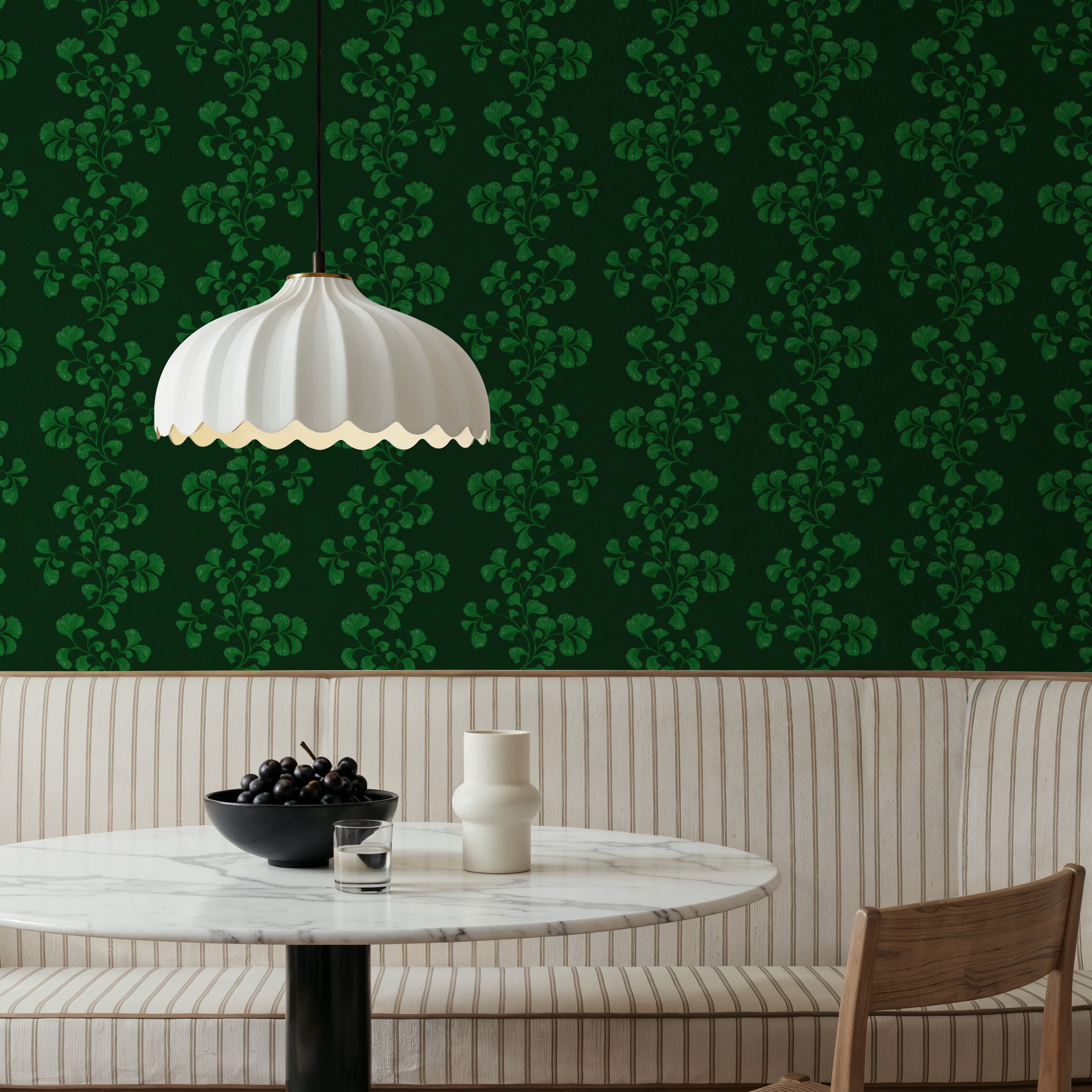 Fern Stripes, Chlorophyll Green, Papier peint