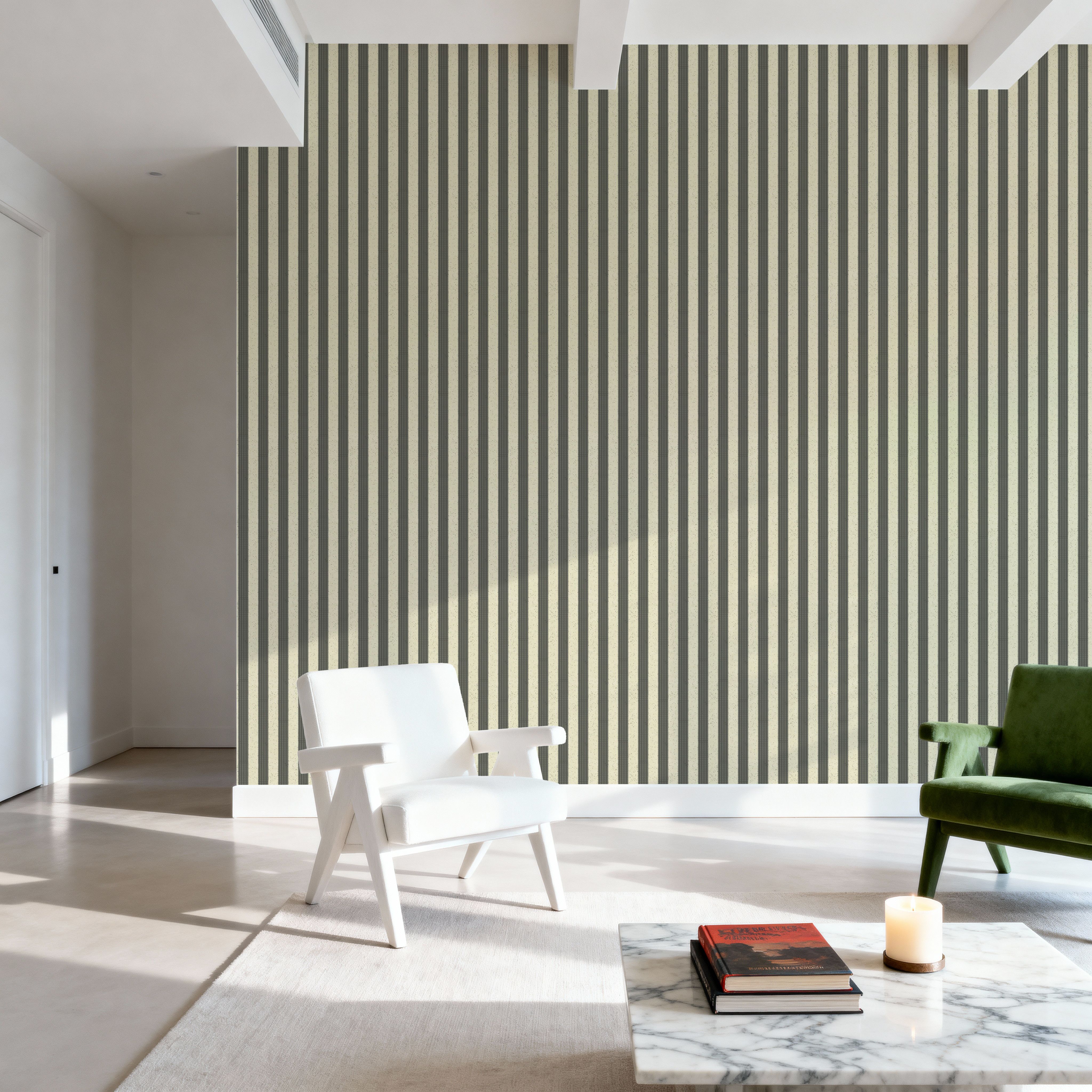 Ticking Awning Stripes, Liquorice