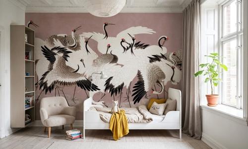 Japanese Flock of Cranes, Rosebud