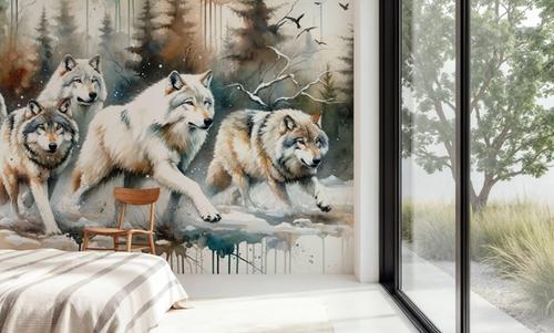Watercolor Wolfpack