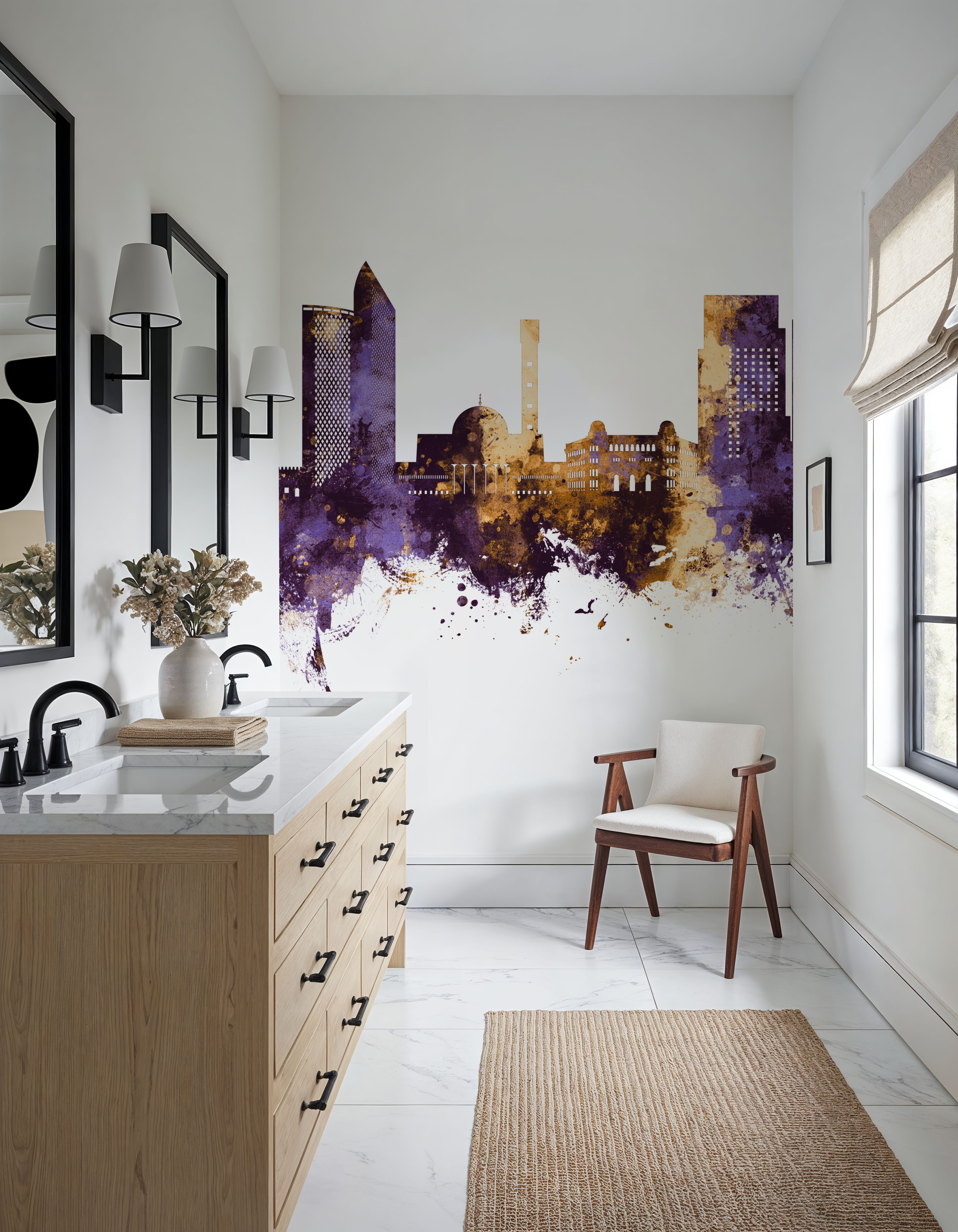 Algiers Algeria Skyline Purple & Gold