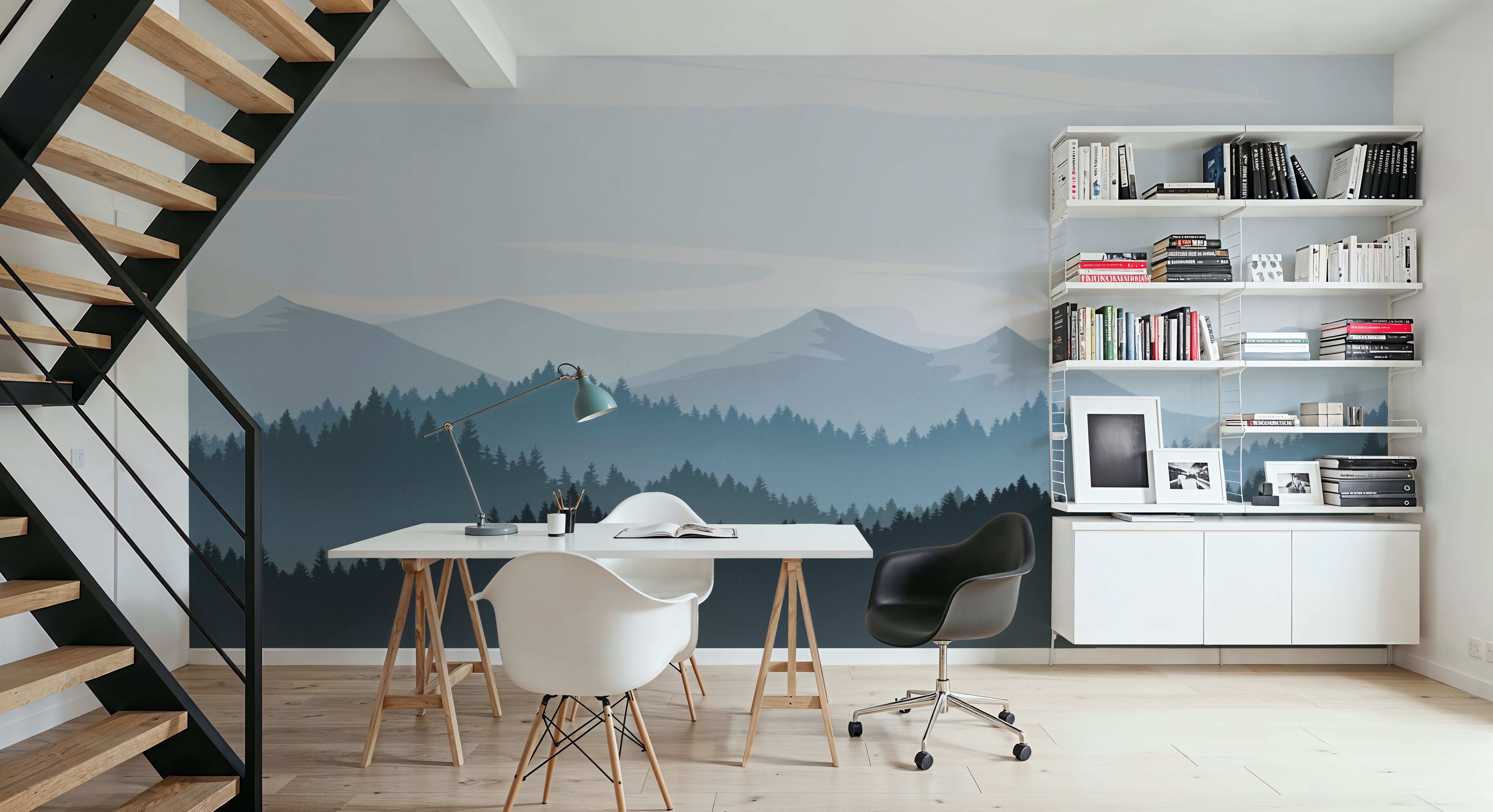 Mountain Blues in Paper, Wallpaper