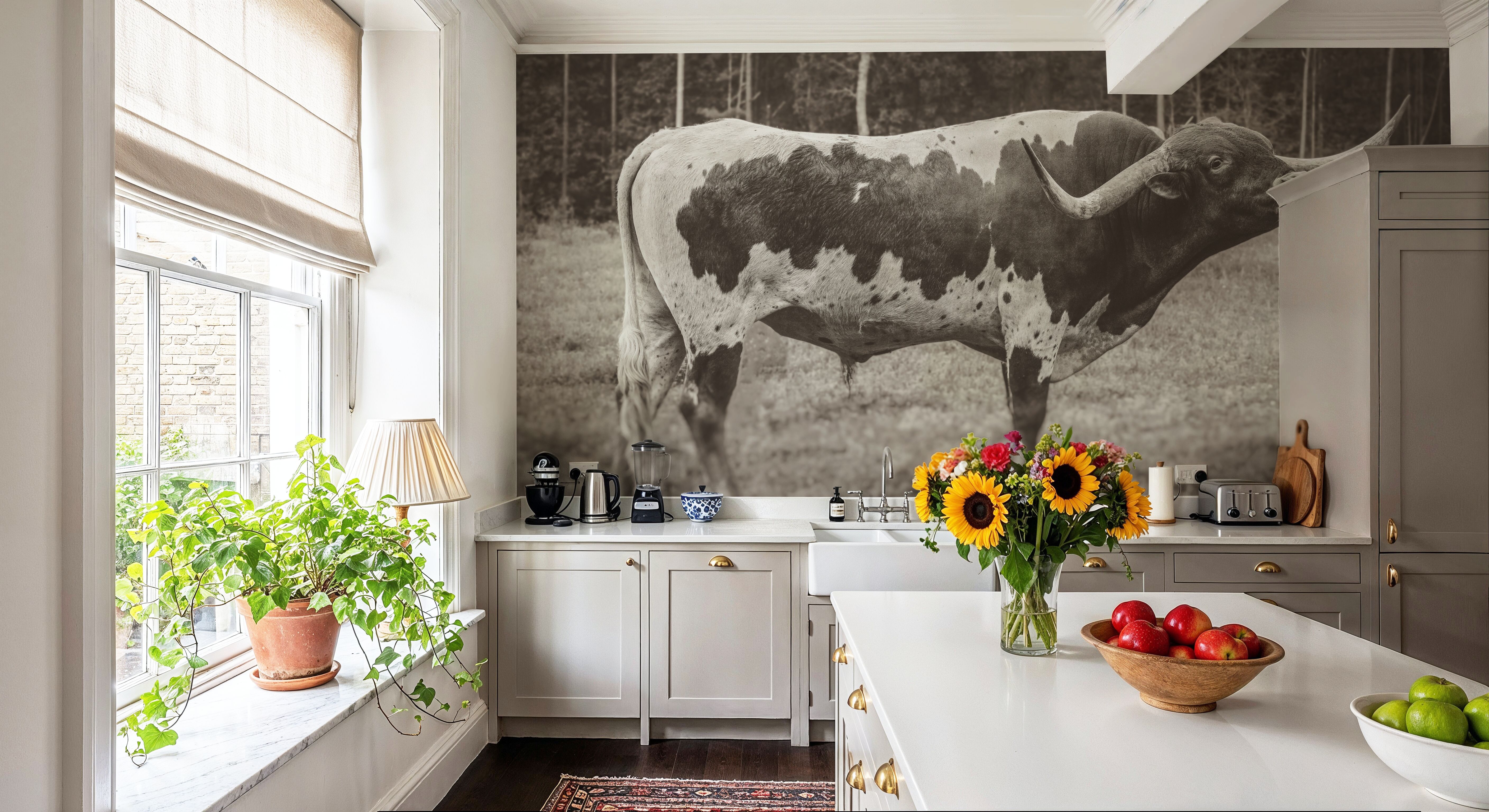 Longhorn Bull Sepia, Wallpaper