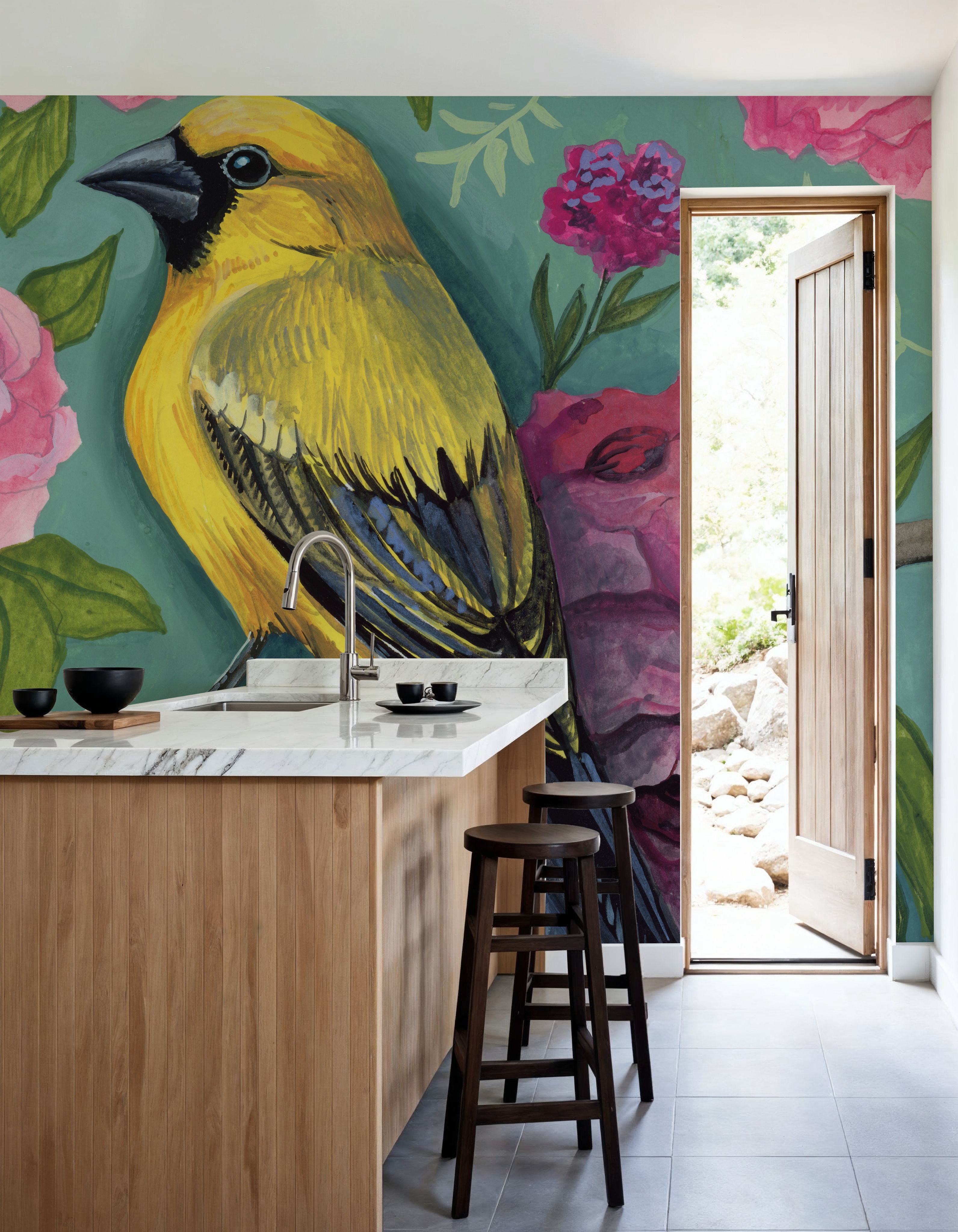 Bird with Roses