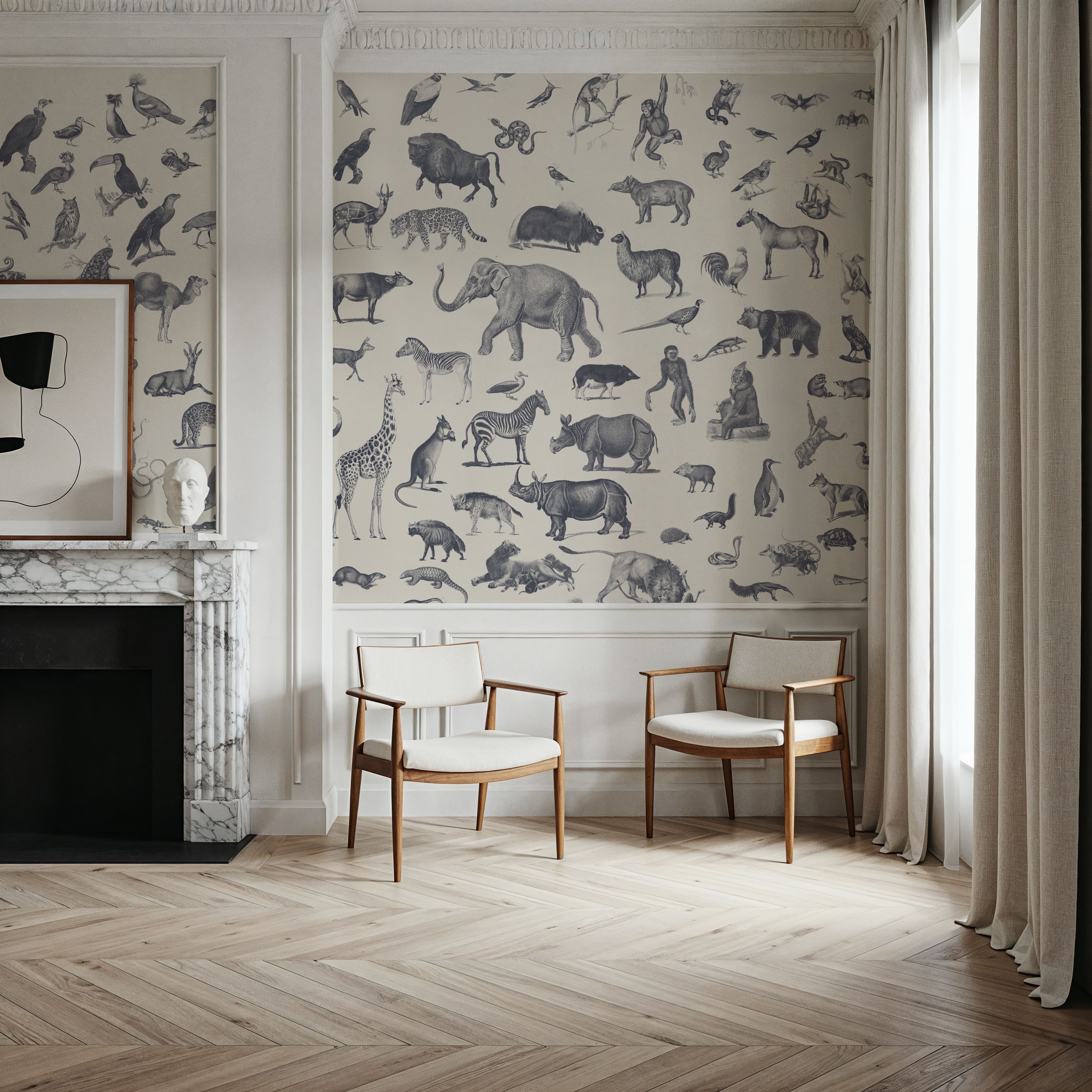 Vintage Animals, Soft Grey