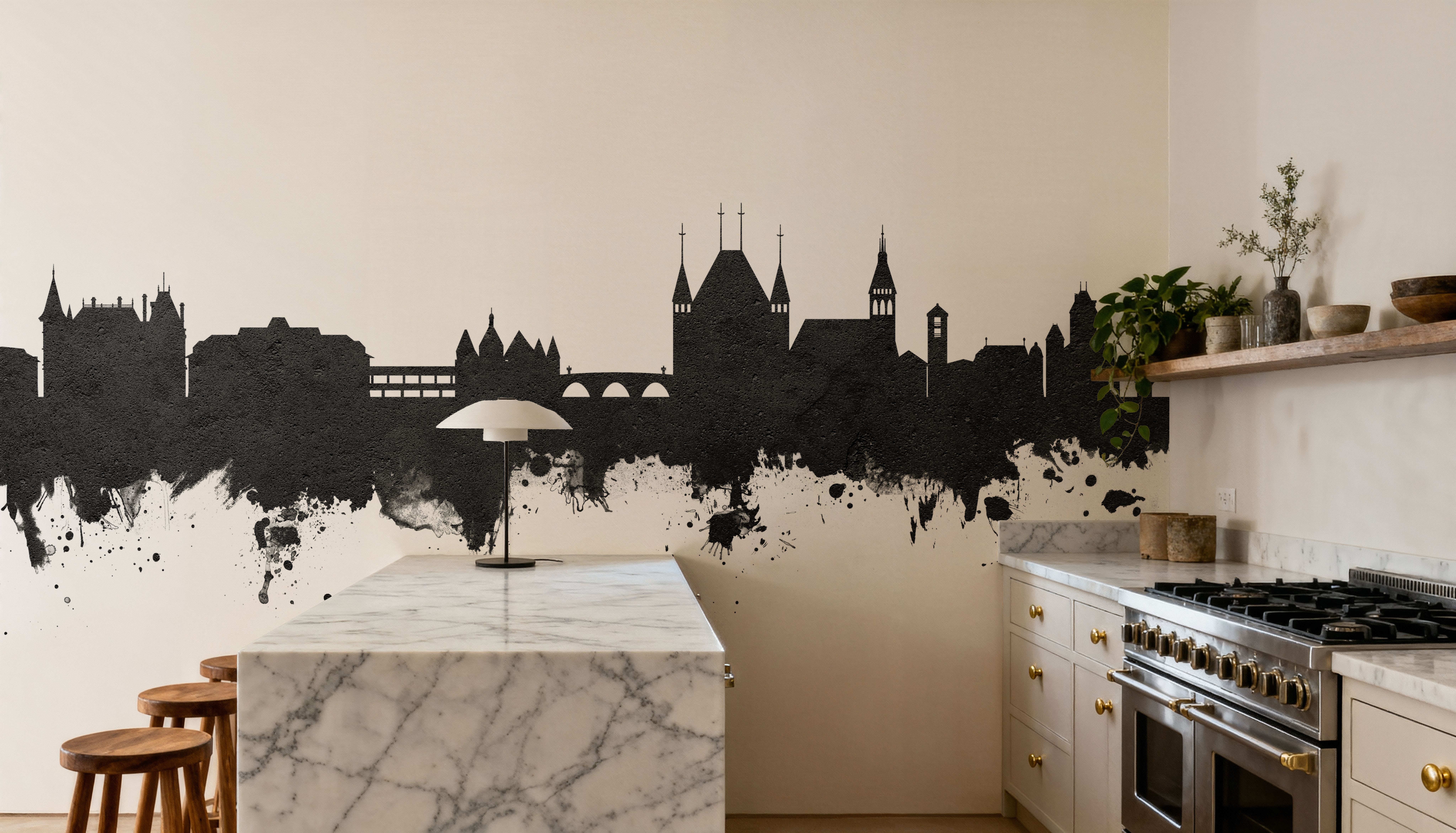 Thun Switzerland Skyline Black & White