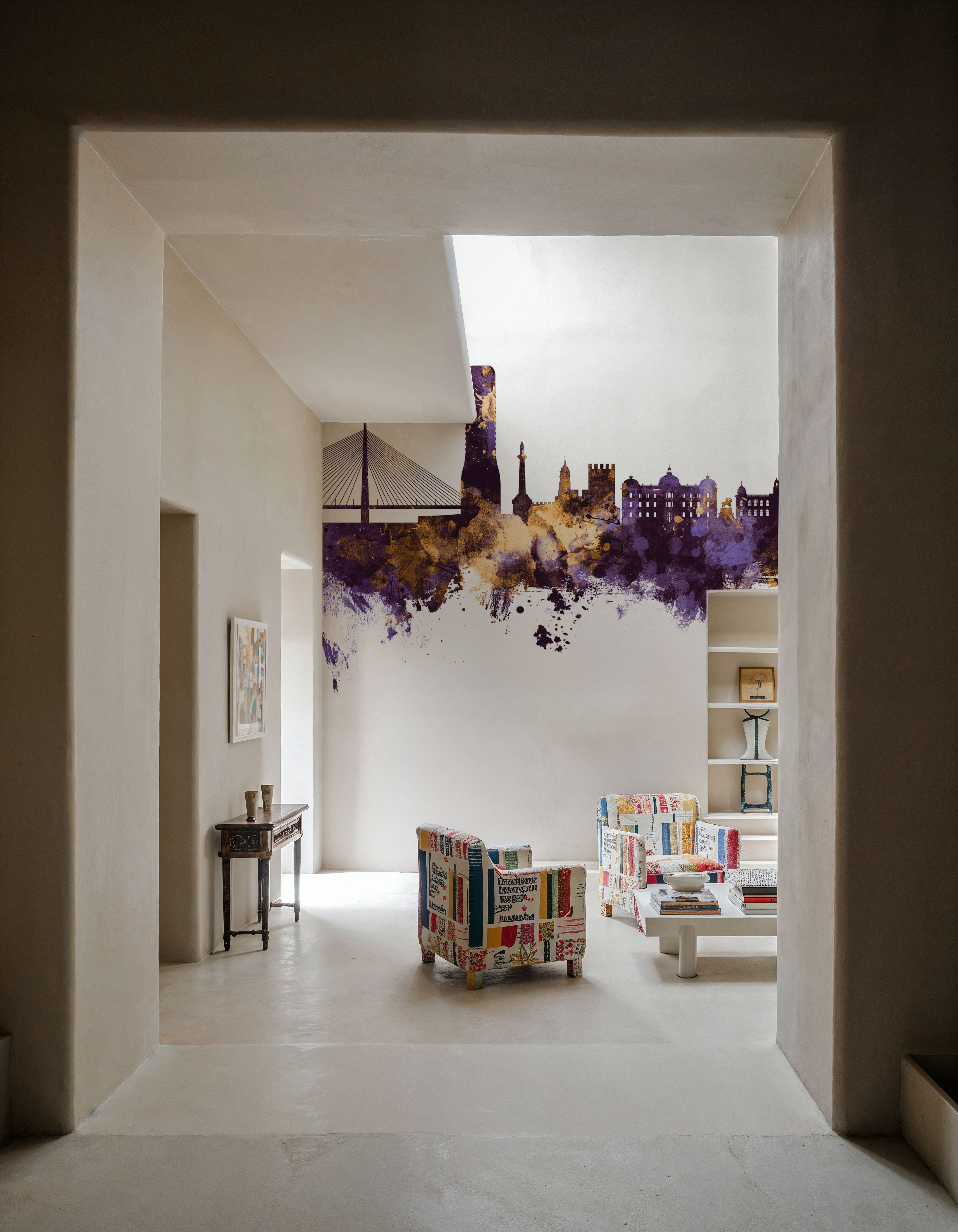 Belgrade Serbia Skyline Purple & Gold