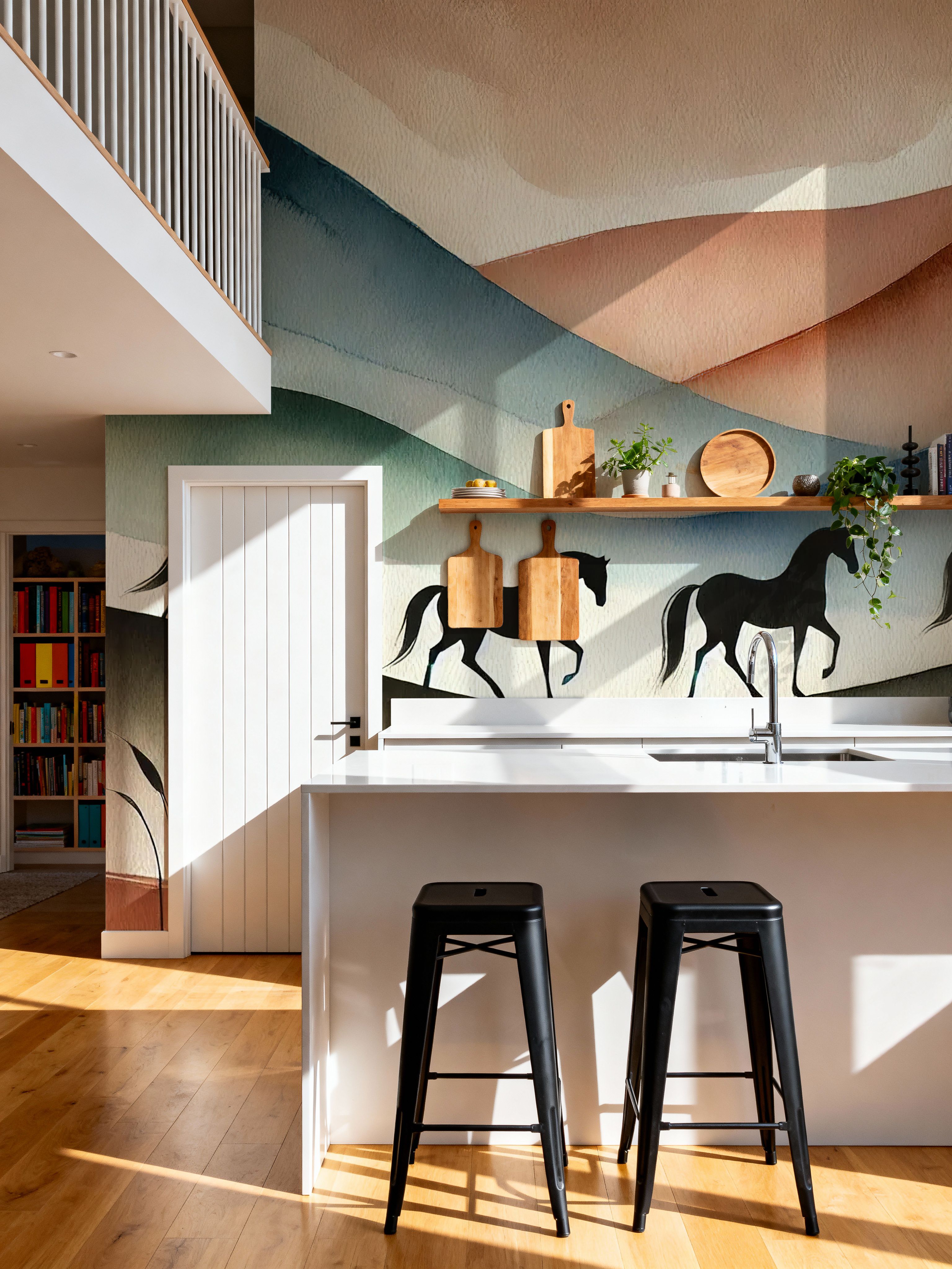 Tranquil Horse Escape in Art Deco