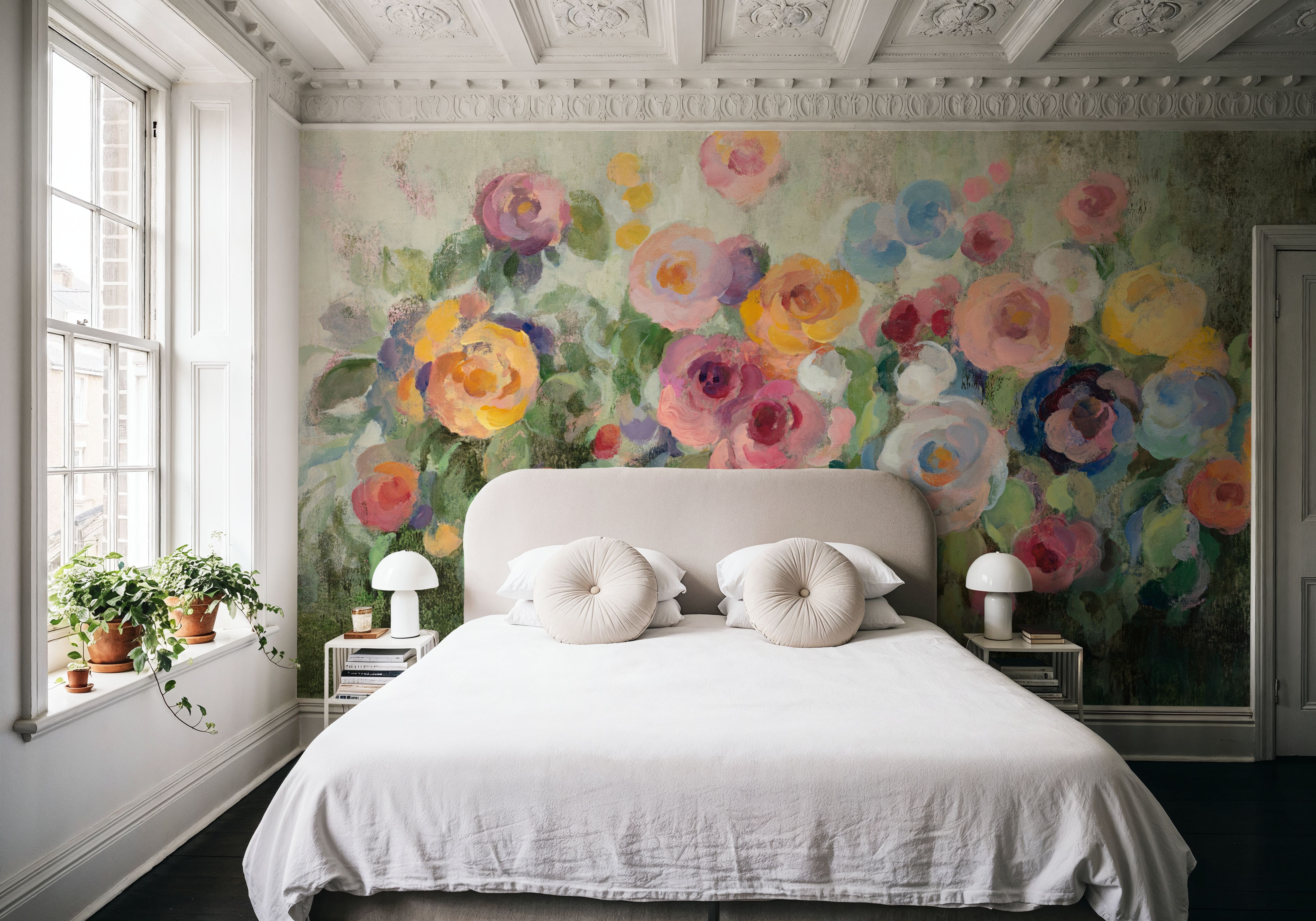 Flowers on Mossy Green