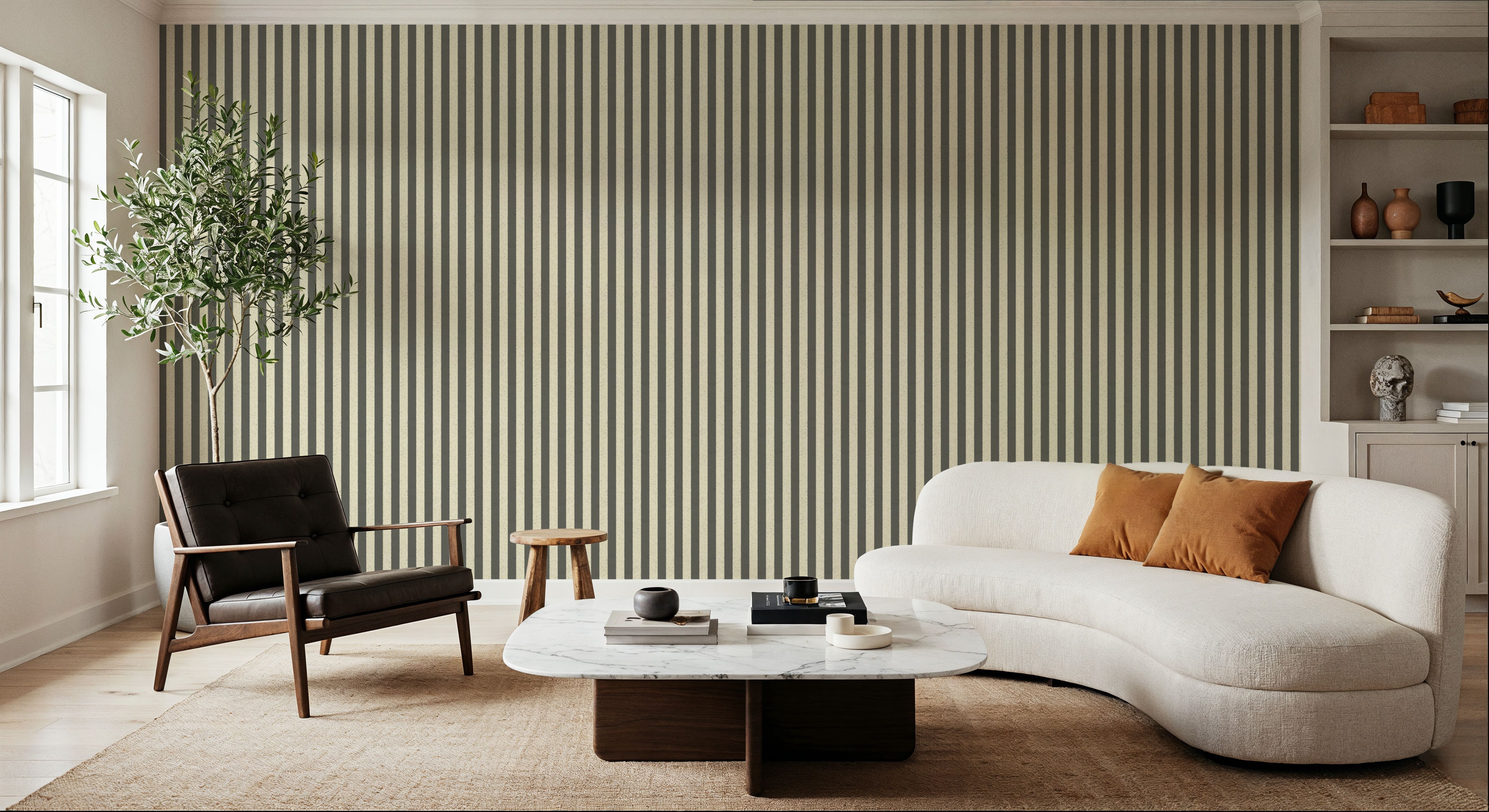 Ticking Awning Stripes, Liquorice