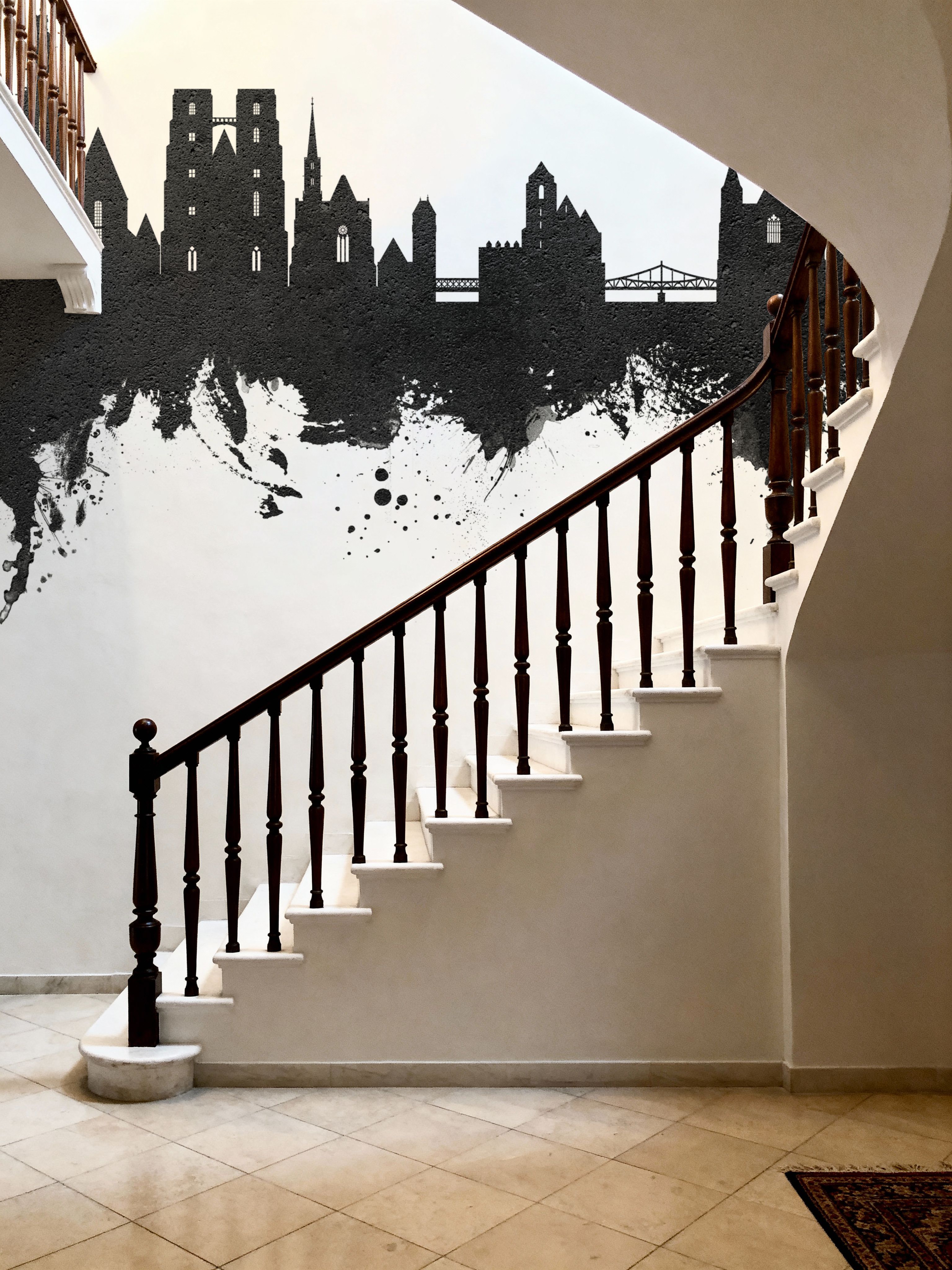 Wroclaw Poland Skyline Black & White