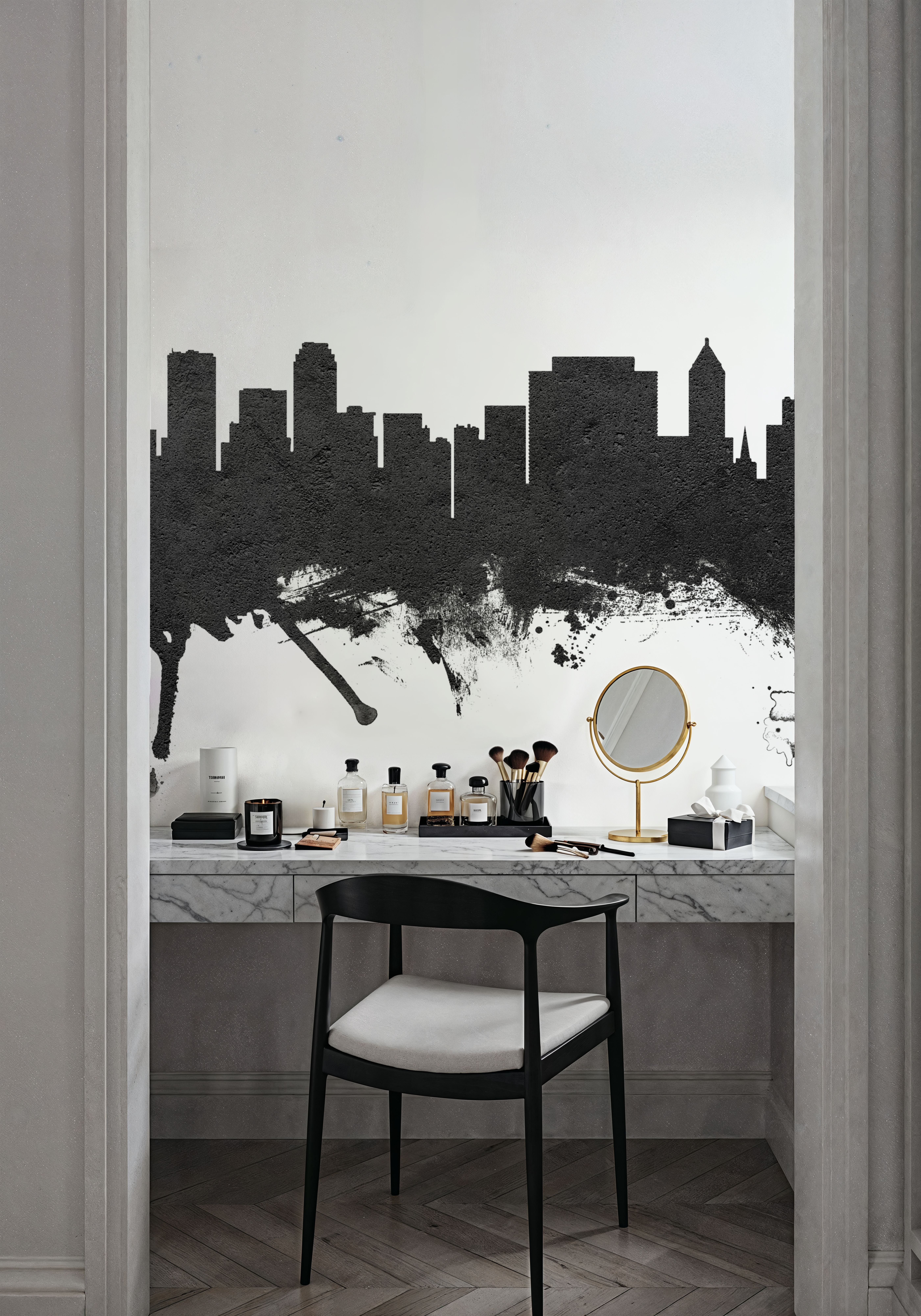 Tulsa Oklahoma Skyline Black & White 