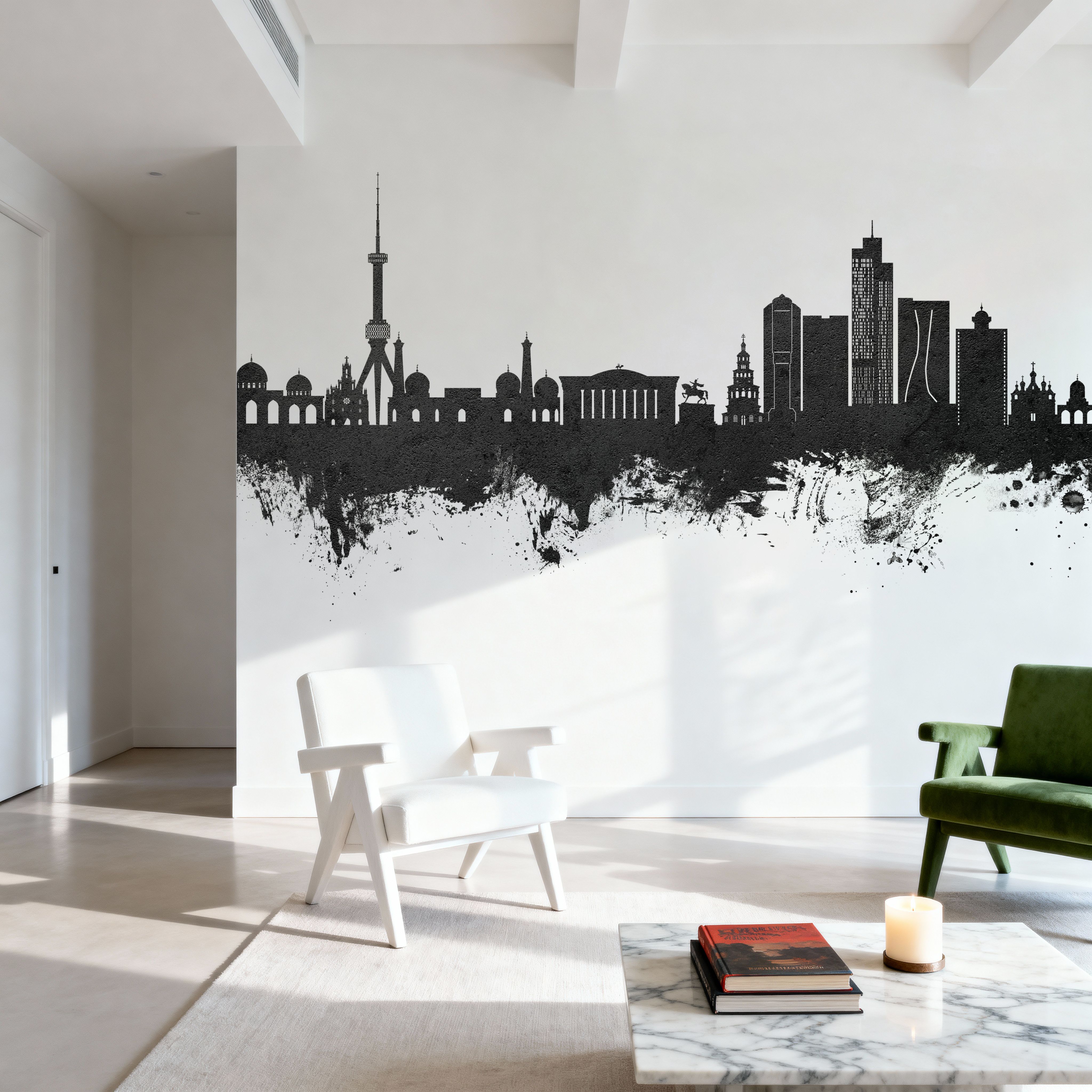 Tashkent Uzbekistan Skyline Black & White