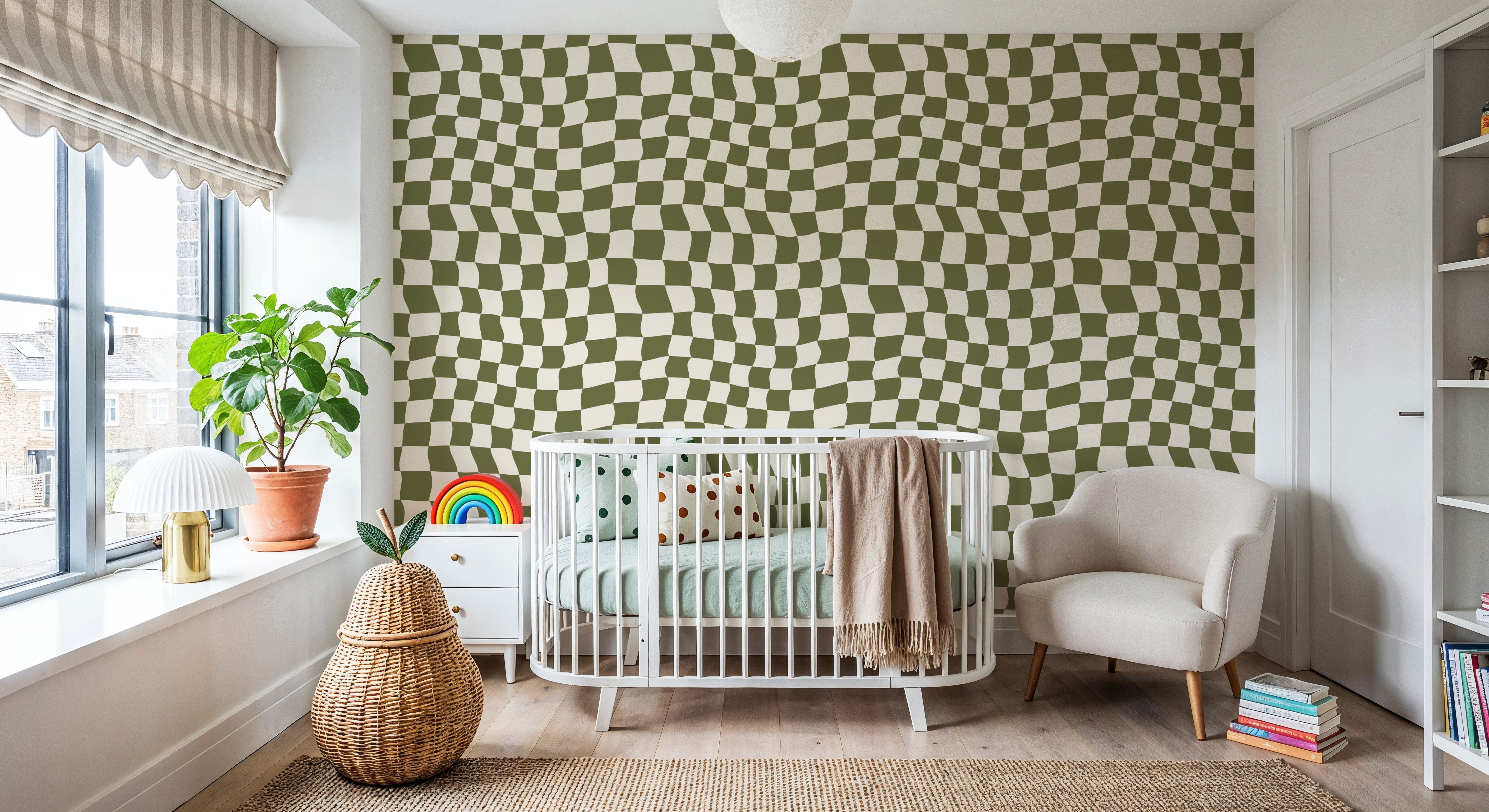 Warped Checkerboard, Olive