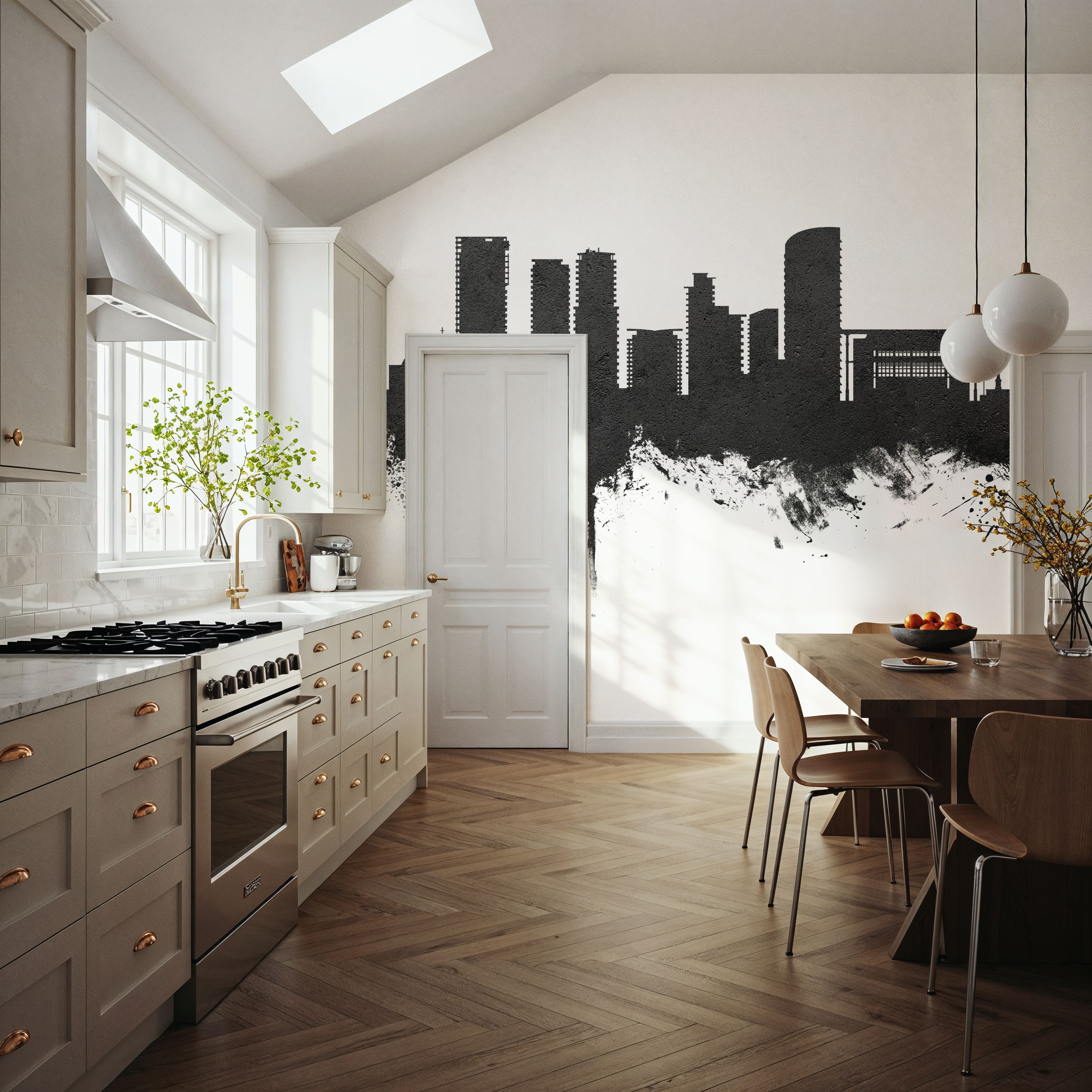 Darwin Australia Skyline Black & White