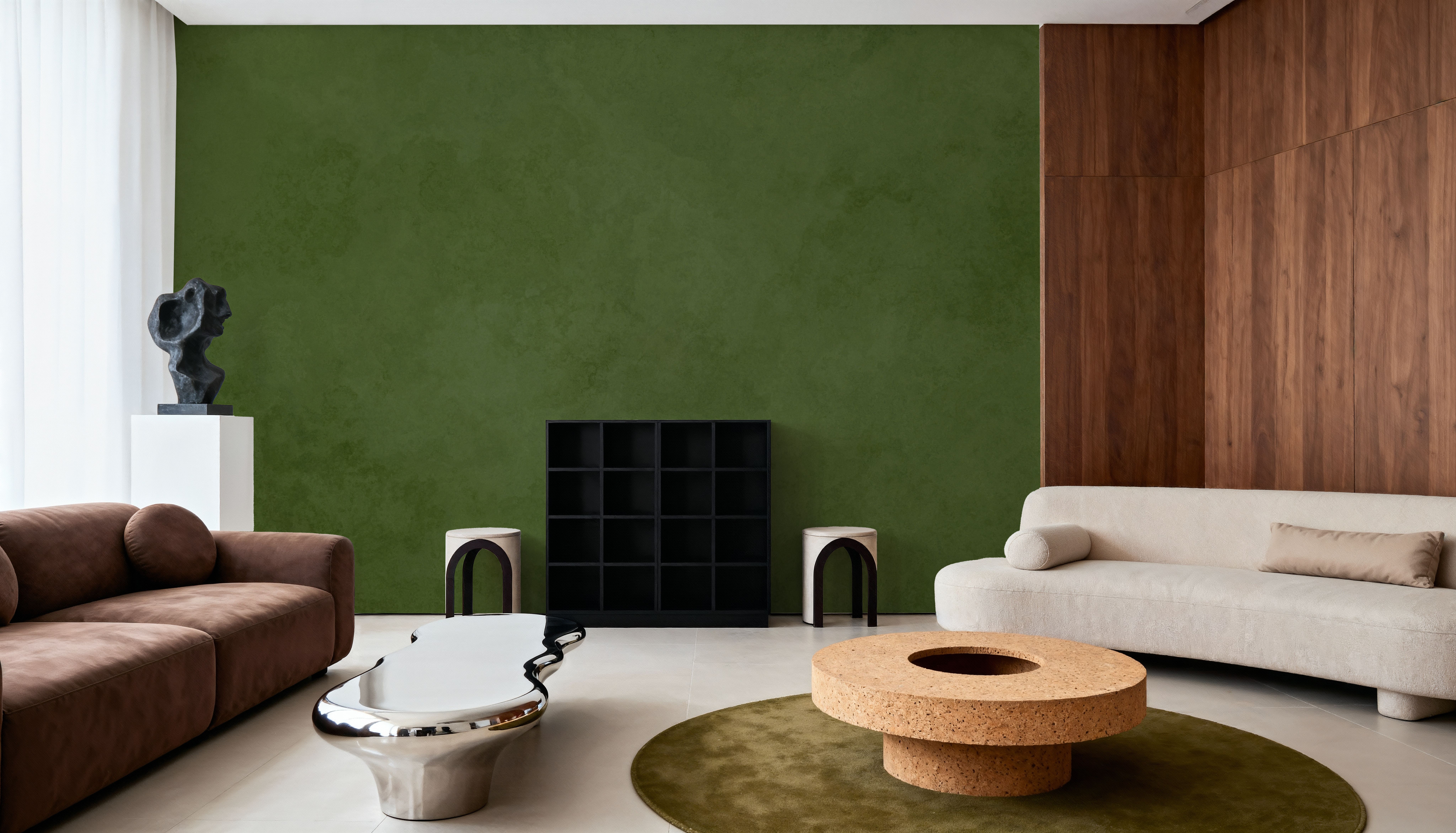 Subtle Plaster Wall, Dill Green