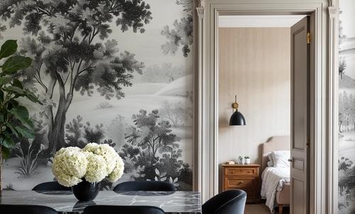 Pastoral Toile, Black & White