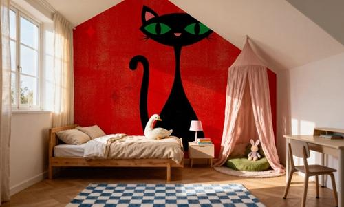 Retro Cat, Red
