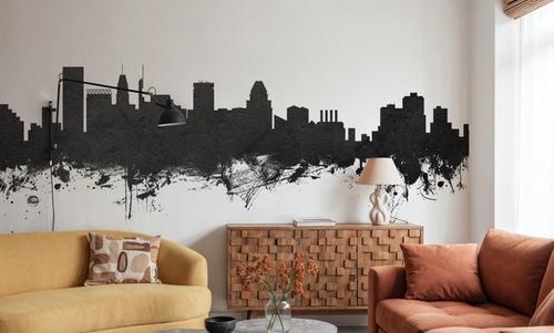 Baltimore Skyline Black & White