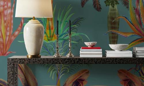 Statement Palm, Turquoise