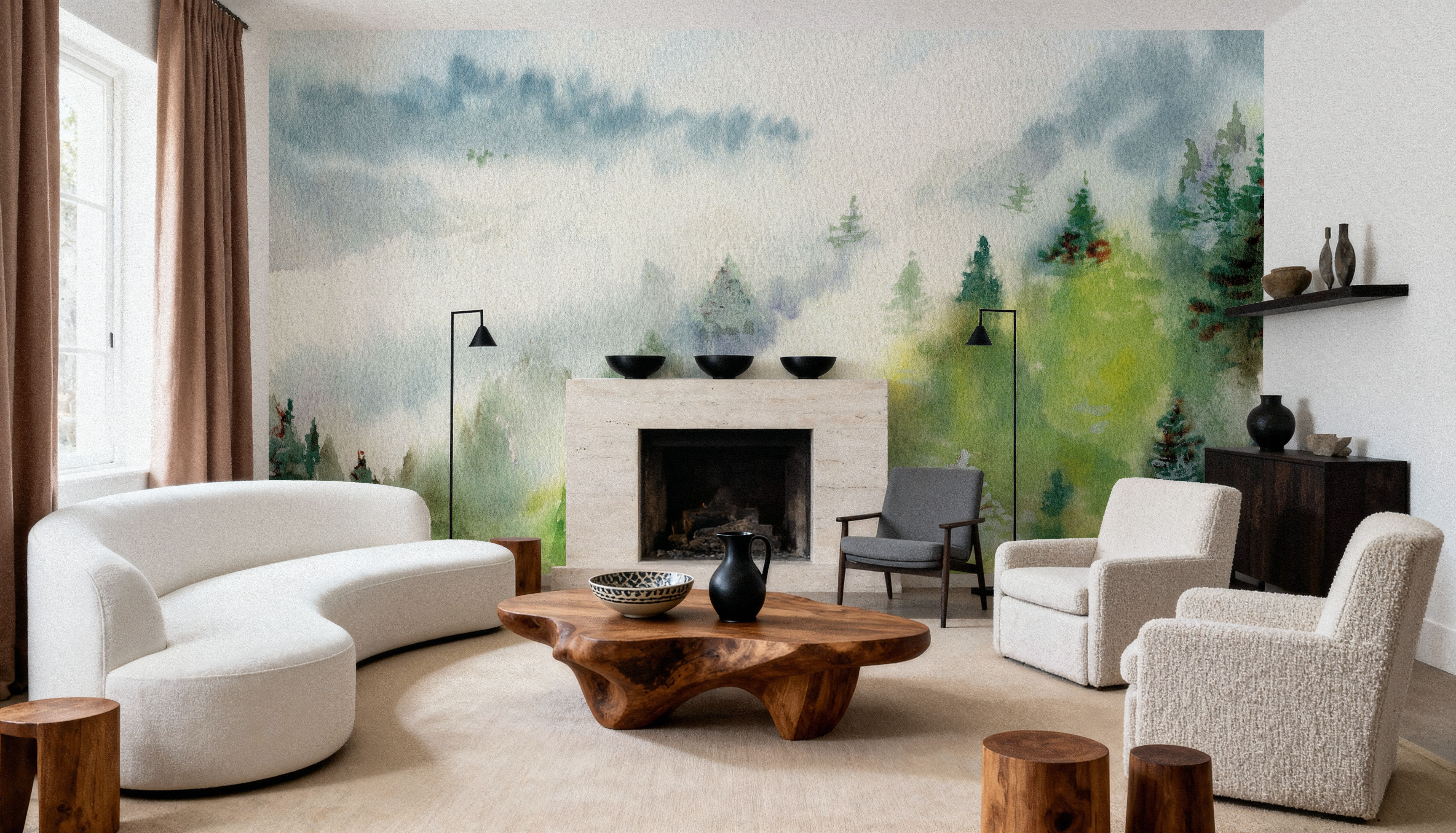 Watercolor Evergreen