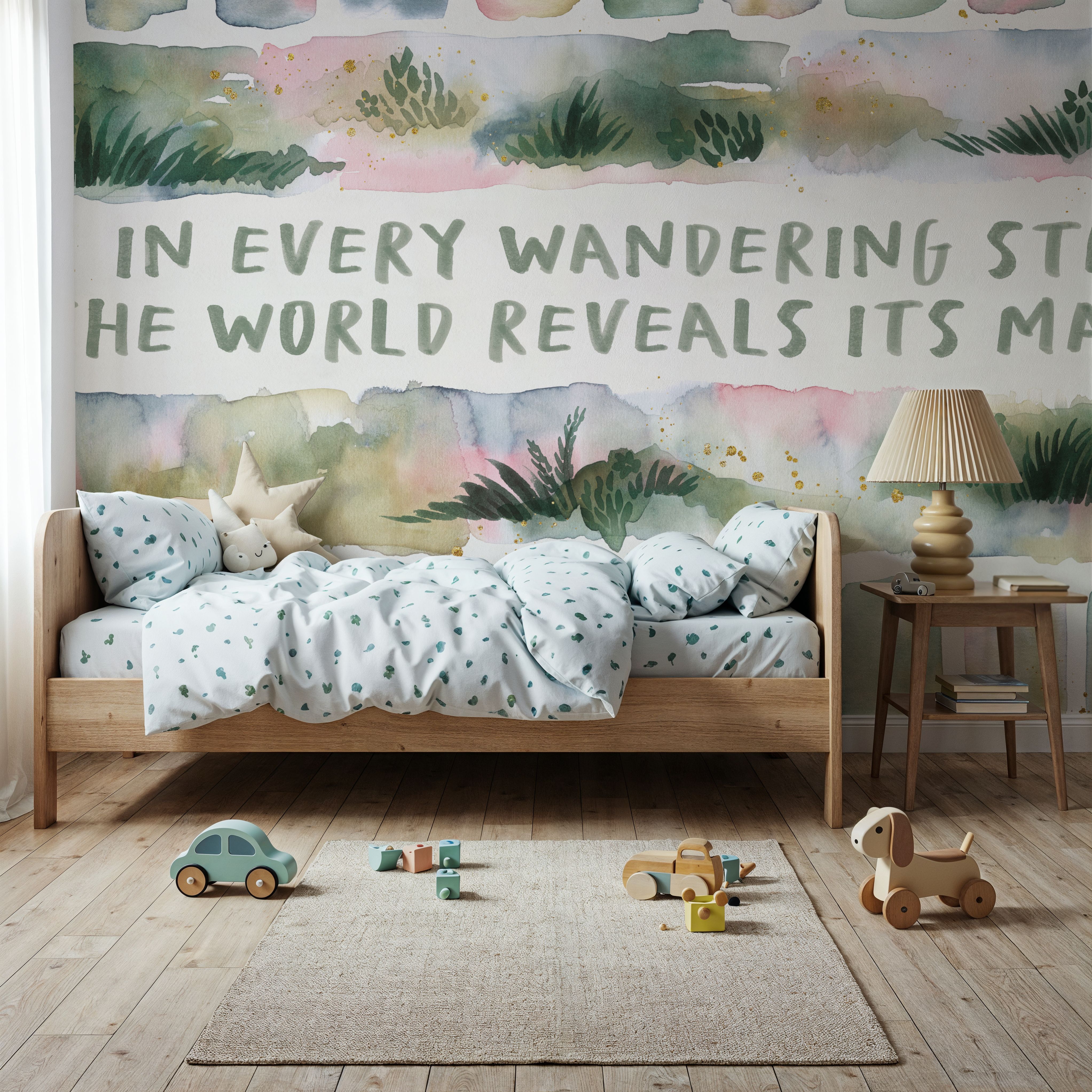 Wall Mural - Midsummer Meadow I - Abstract Fantasy mural wallpaper - Dining Room - Wallism US - Premium, Textured or Peel & Stick