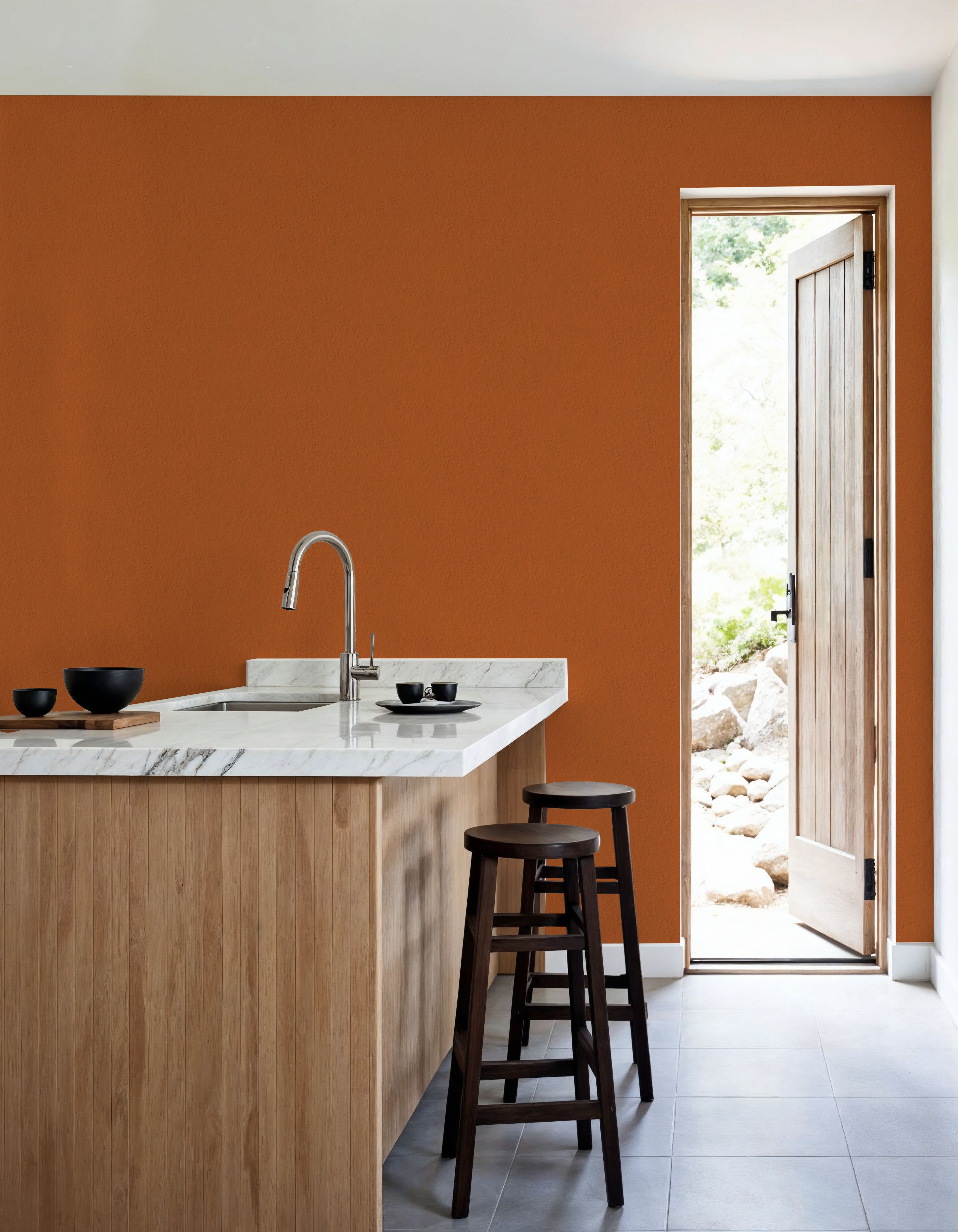 Faux Sand Stucco Finish, Pumpkin