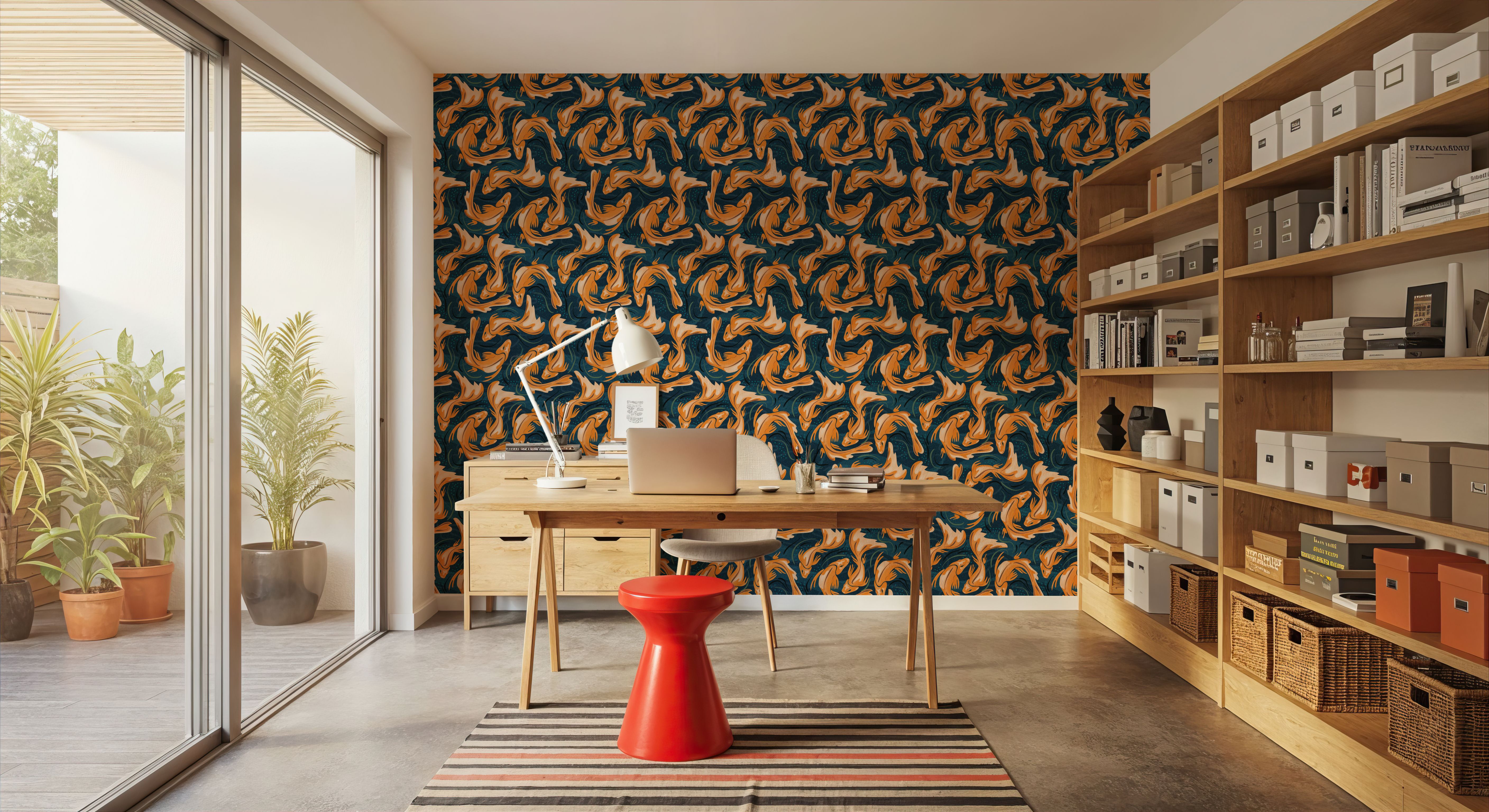 Koi Fish, Ocean Blue