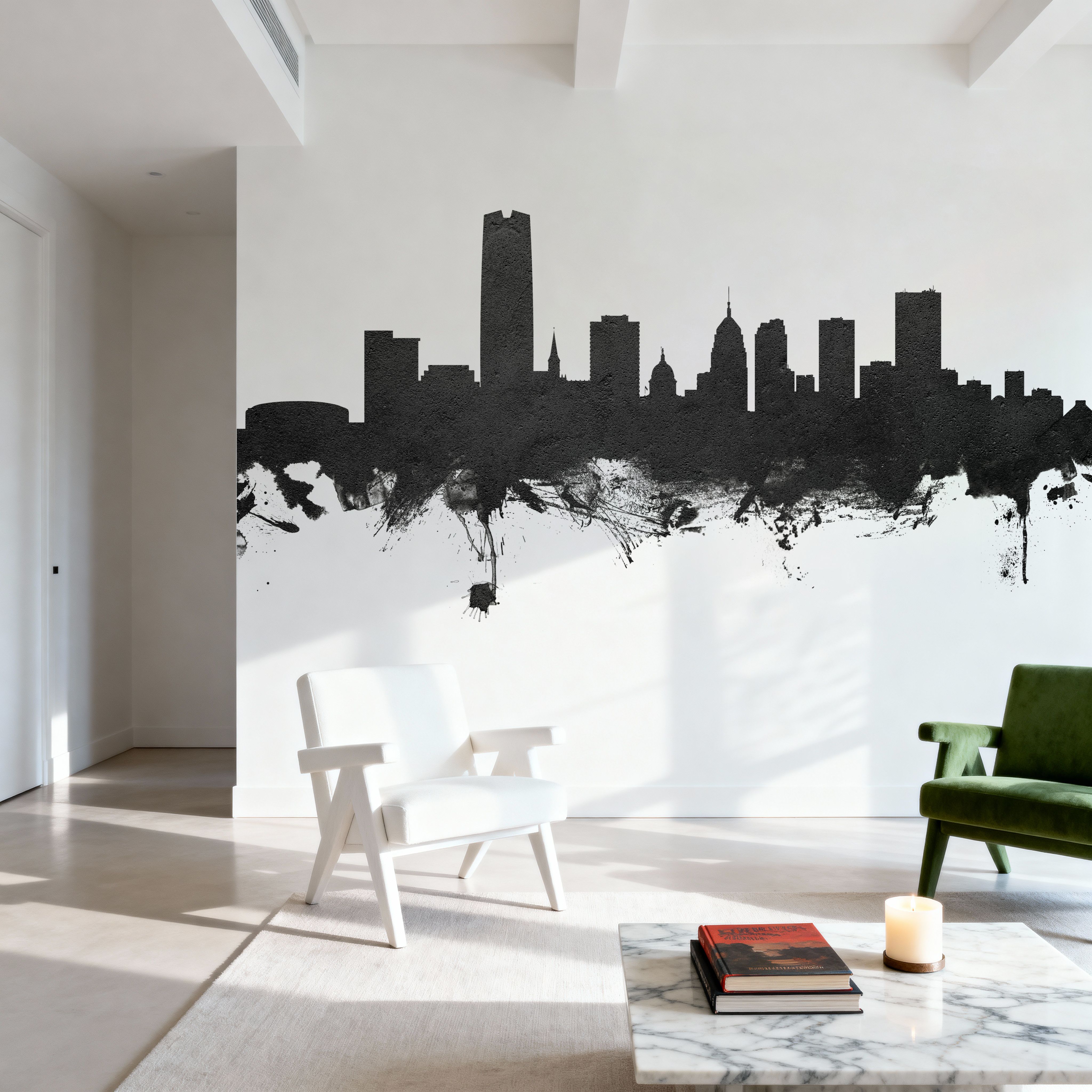 Oklahoma City Skyline Black & White