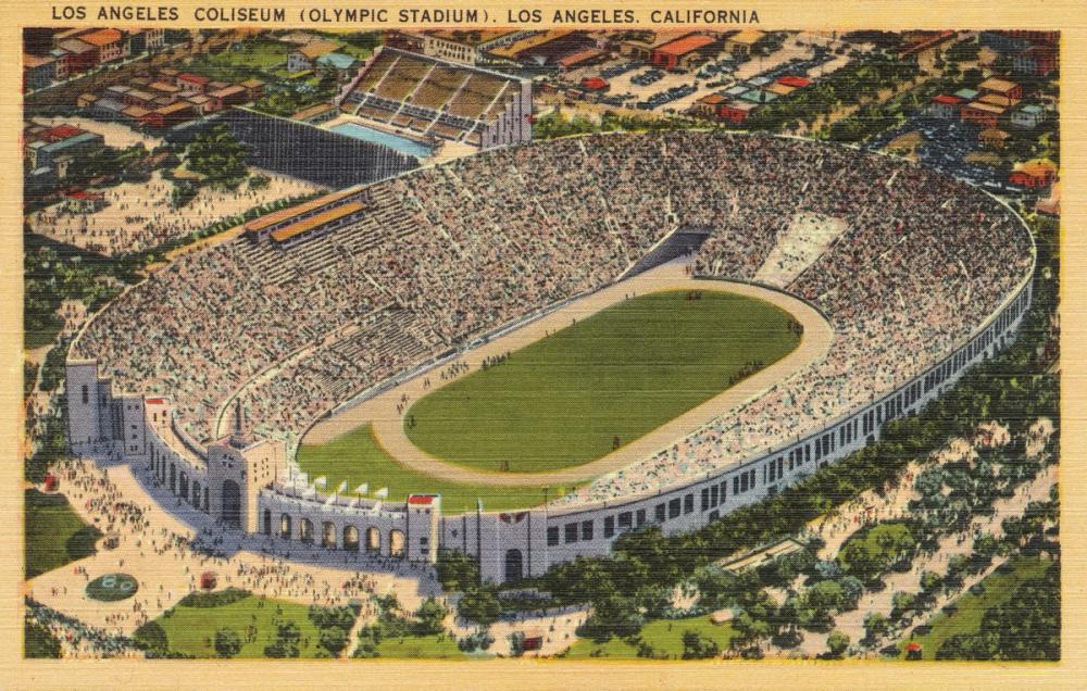 Greetings from LA Coliseum - Screenprint Postcard