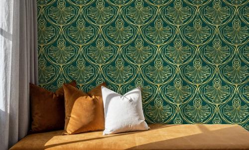 Art Deco Peacock Scallops, Emerald