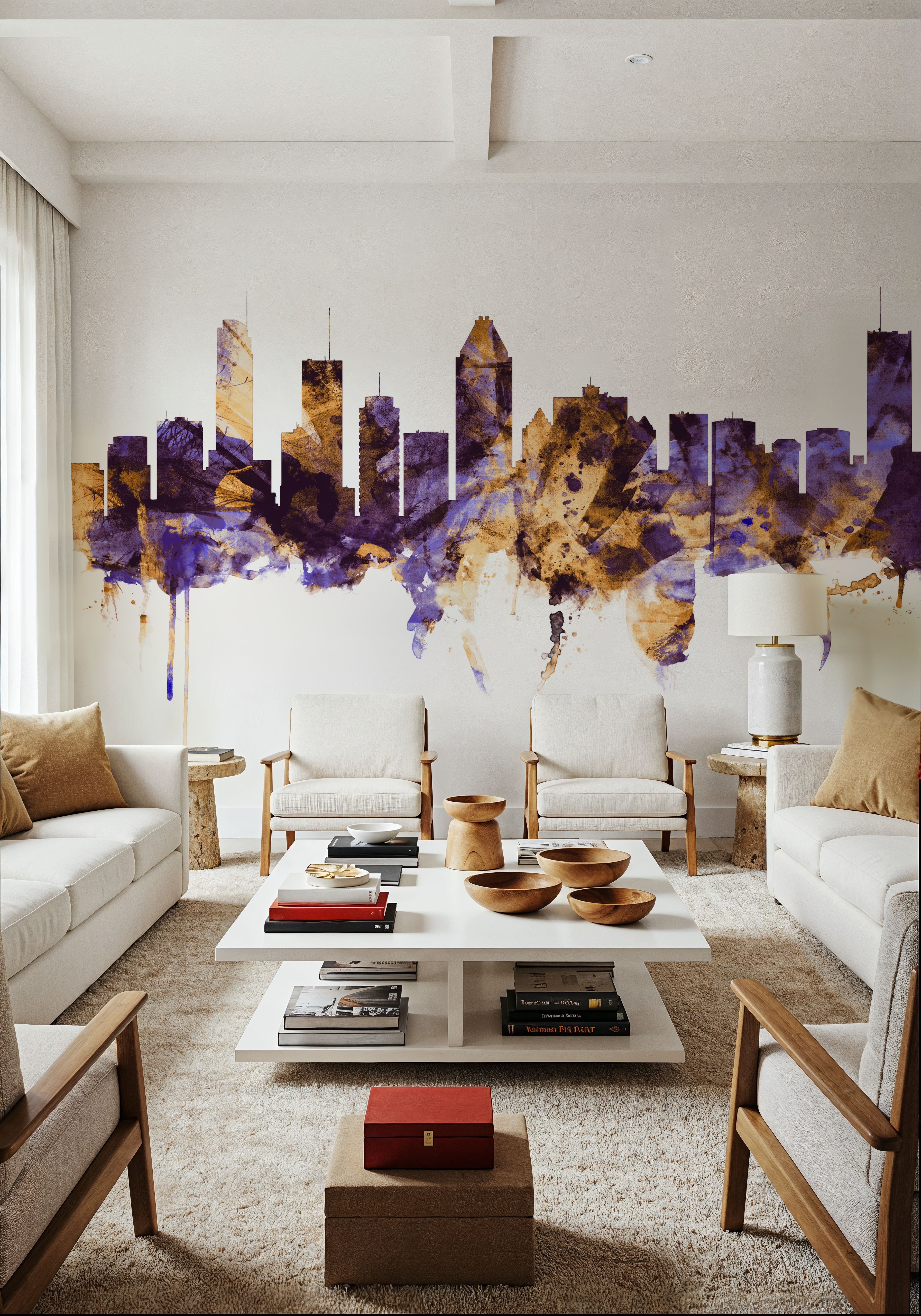 Montreal Canada Skyline Purple & Gold