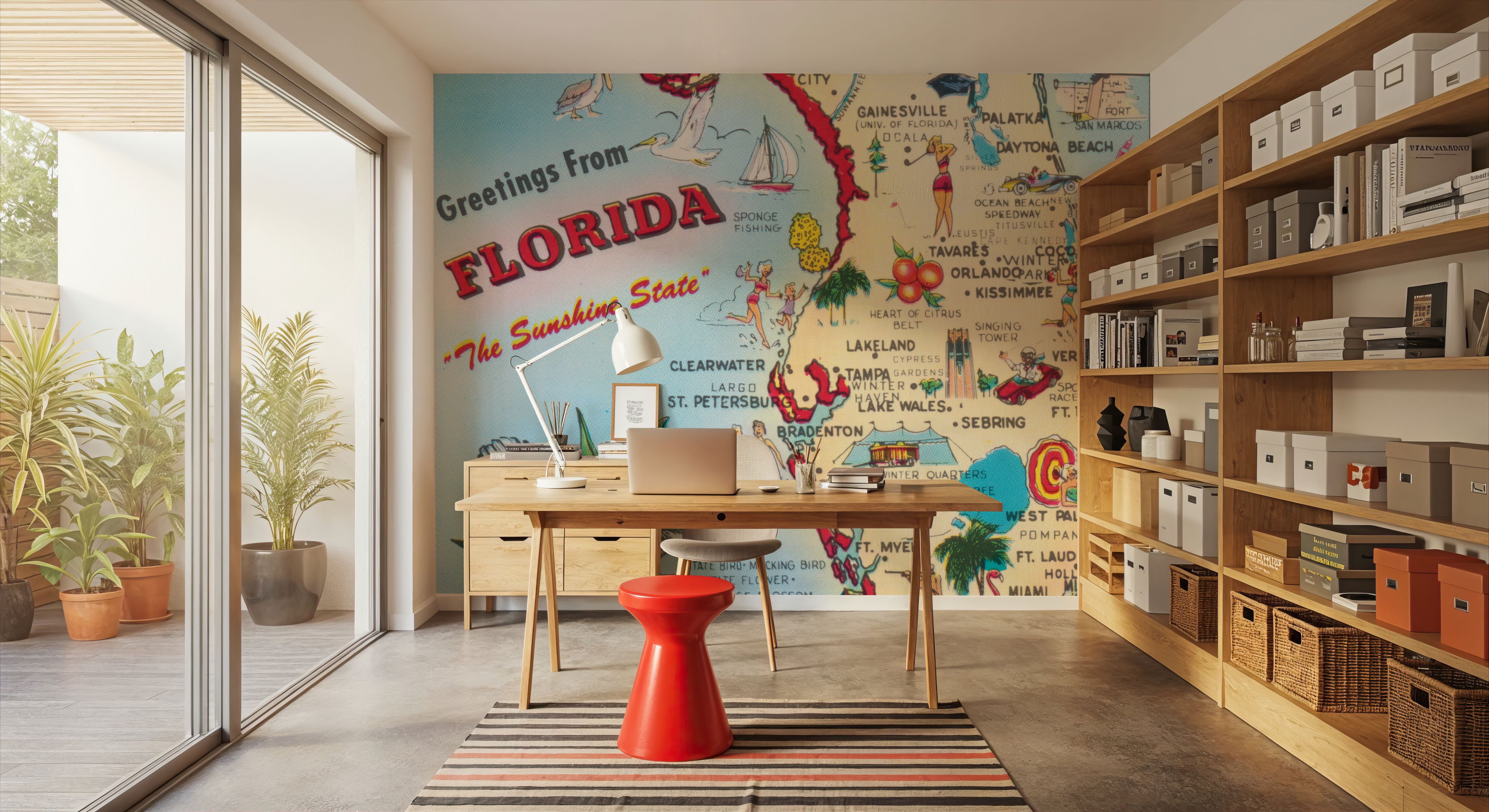 Vintage Florida Travel Map