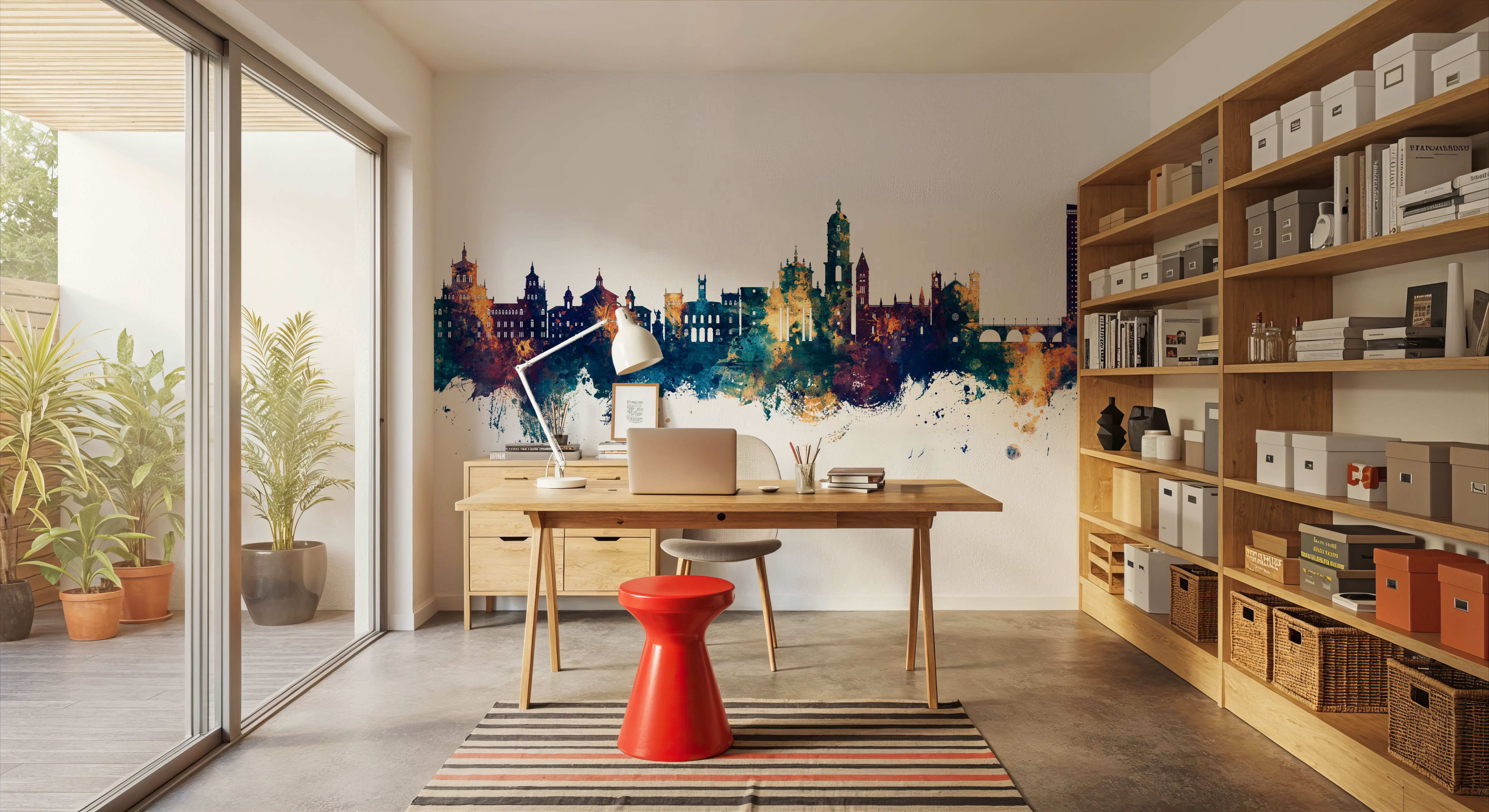 Valladolid Spain Skyline Blue & Bronze, Tapet