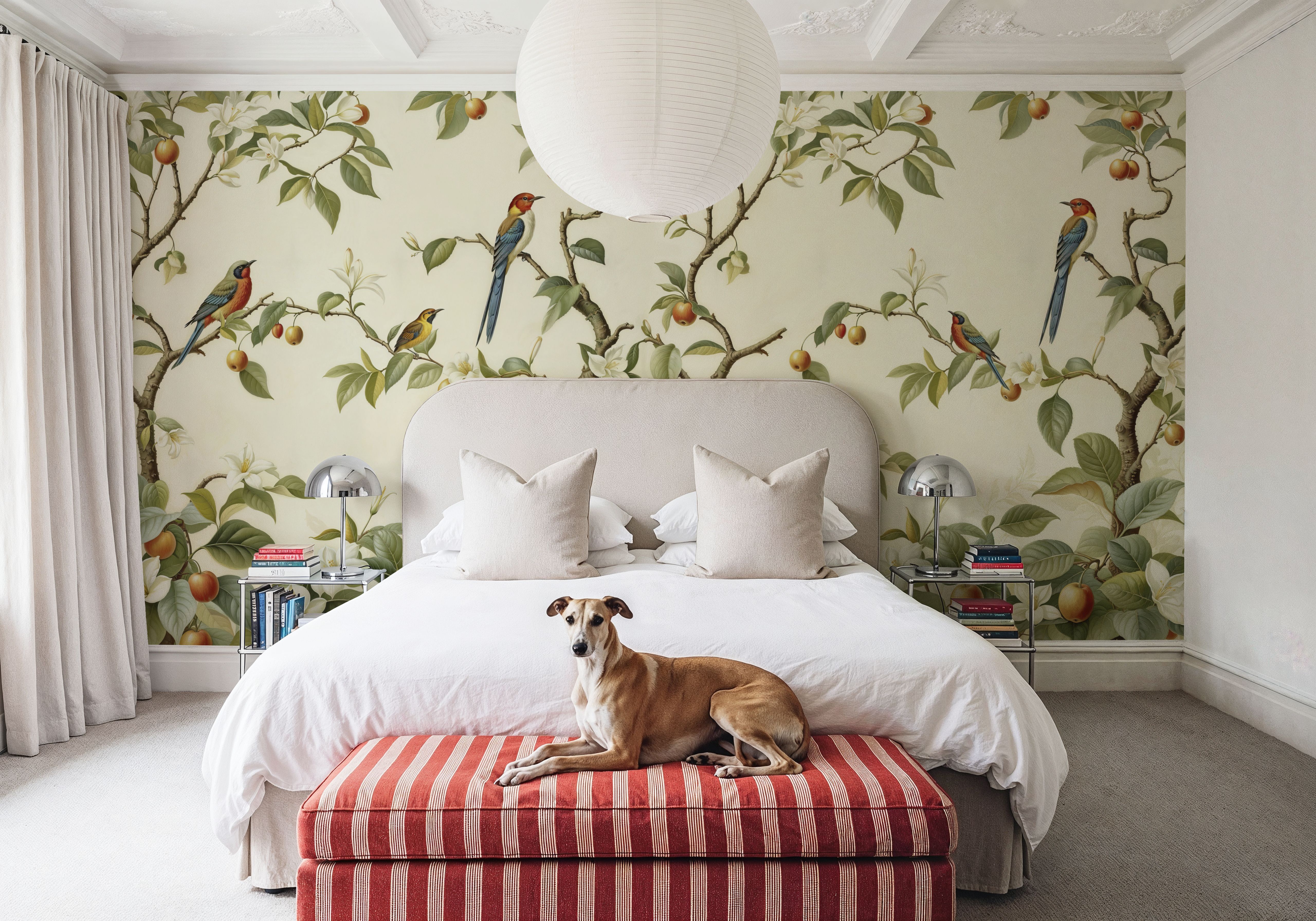 Bird Harmony, Butter, Wallpaper