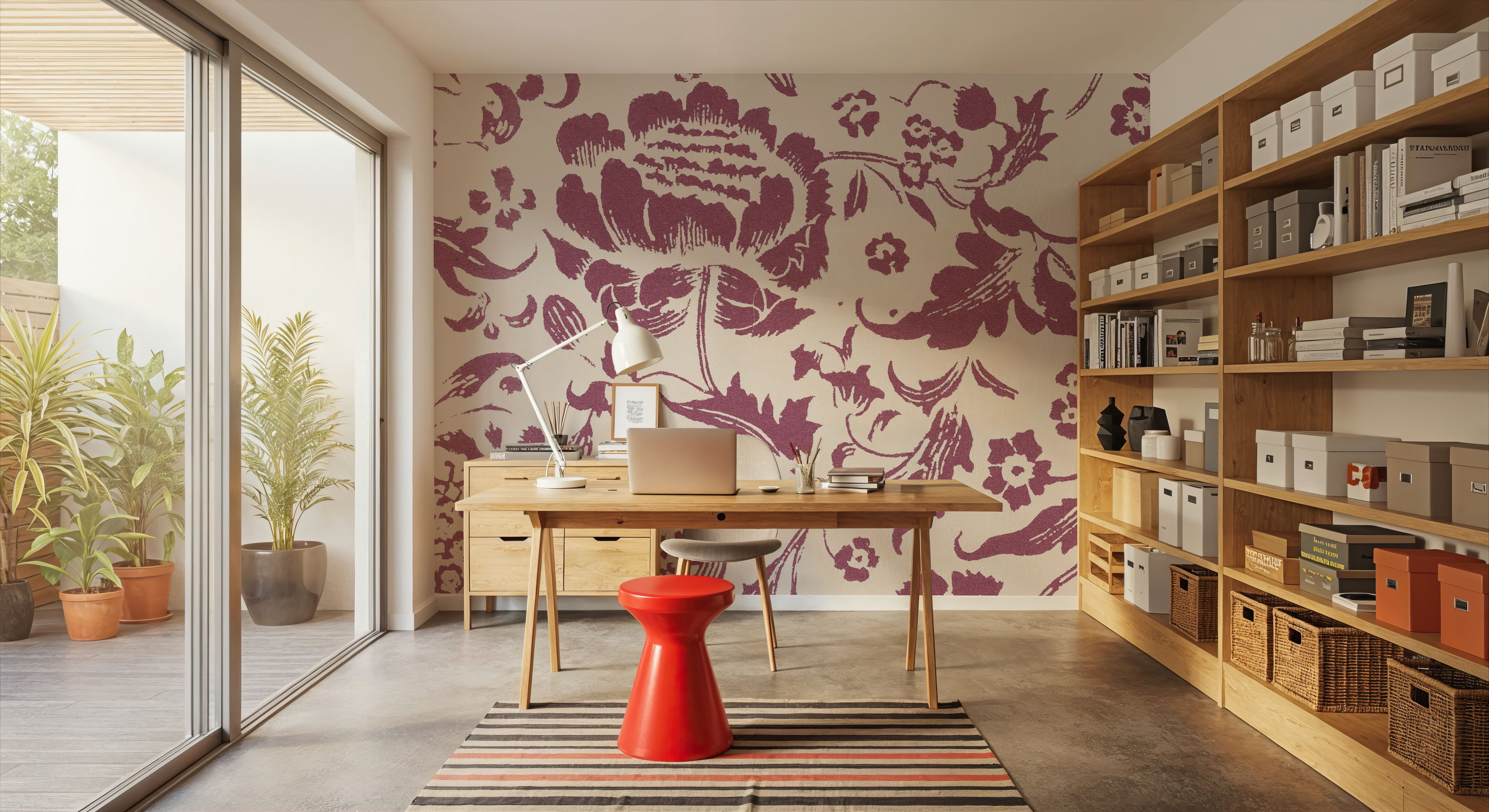 Floral Toile I Berry