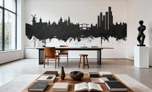 Amsterdam Skyline Black & White