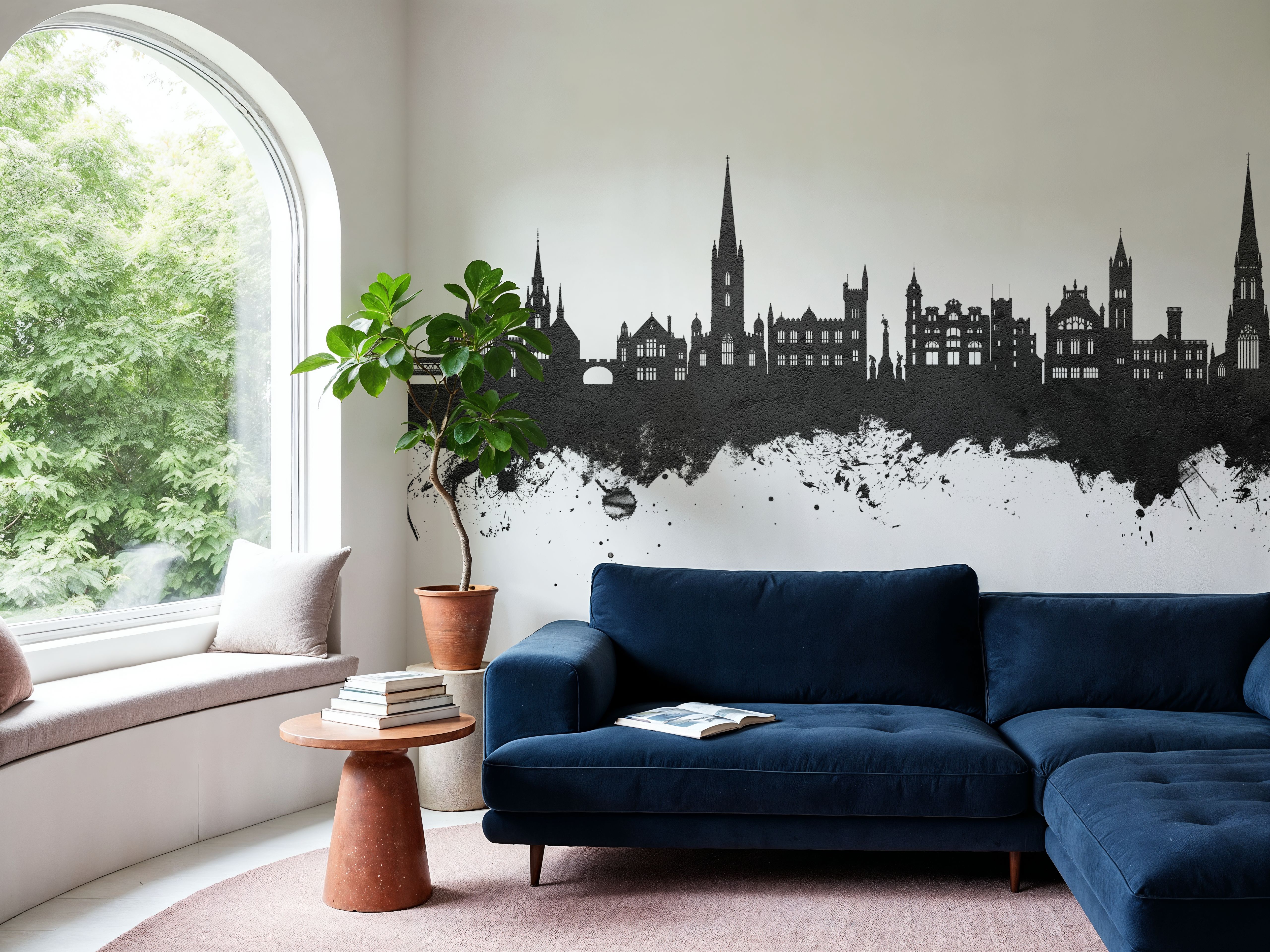 Derry Northern Ireland Skyline Black & White