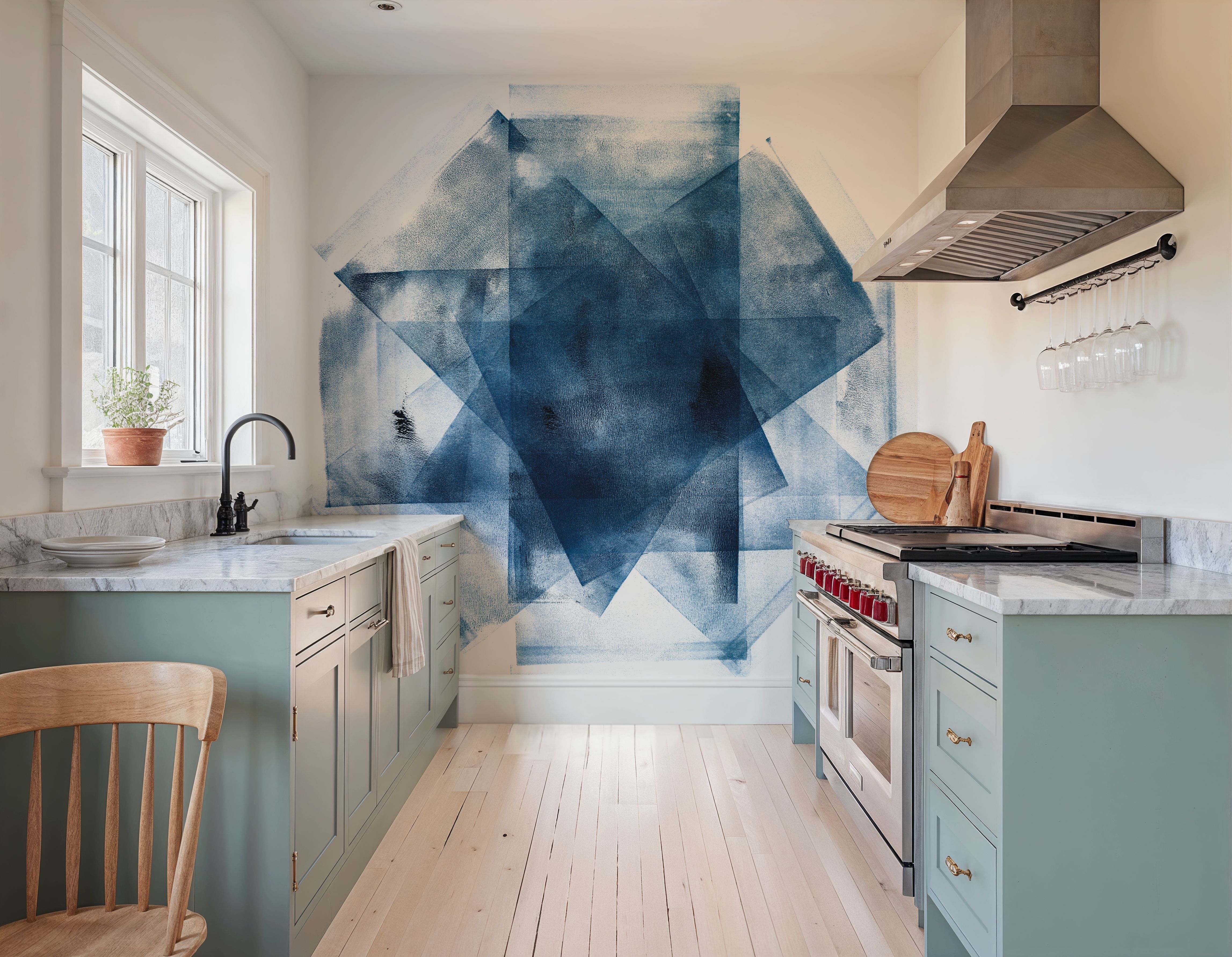 Blue Geometric Abstract Star