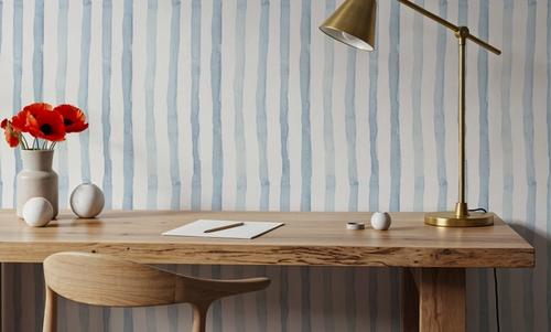 Watercolor Stripes Indigo