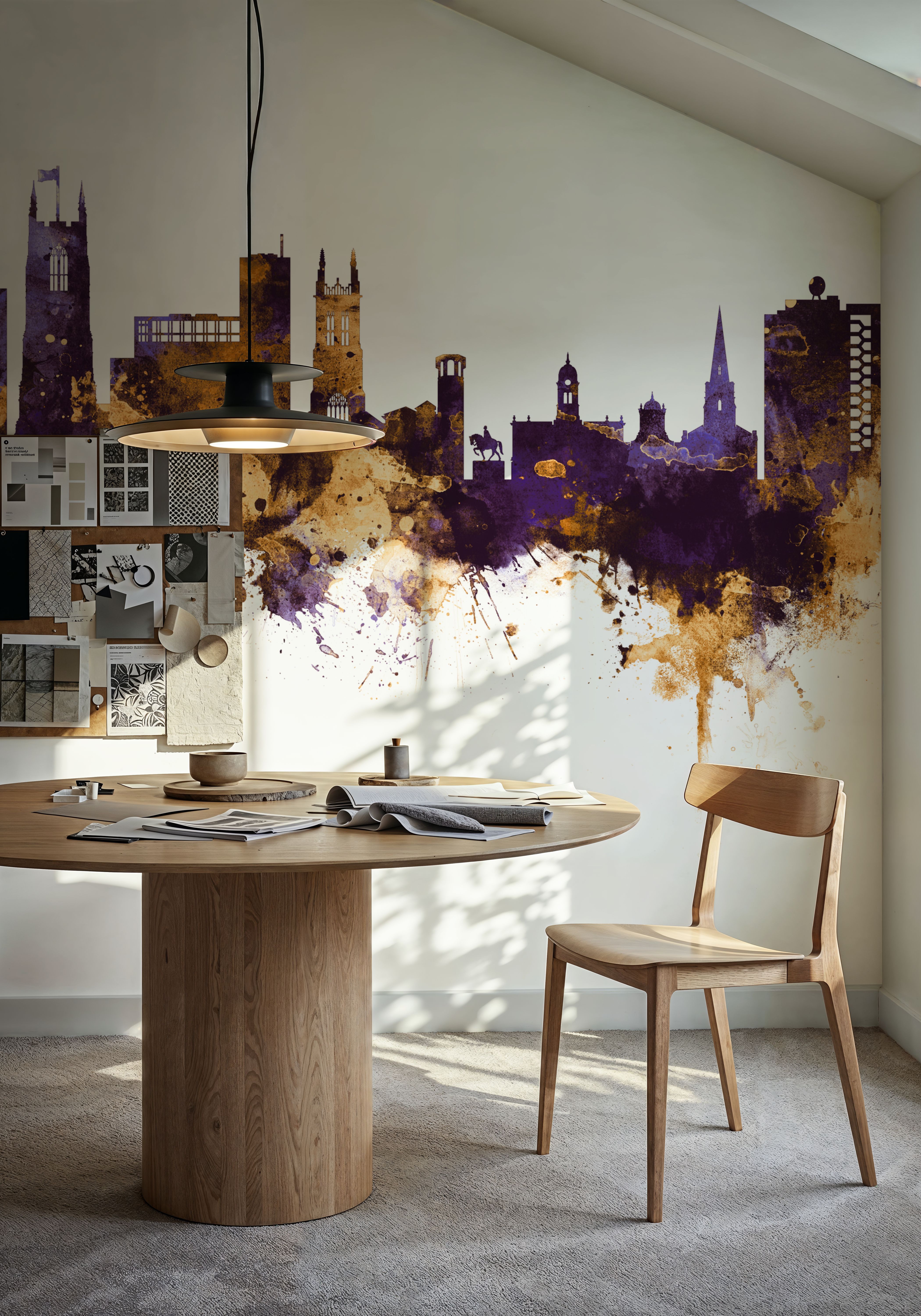 Derby England Skyline Purple & Gold