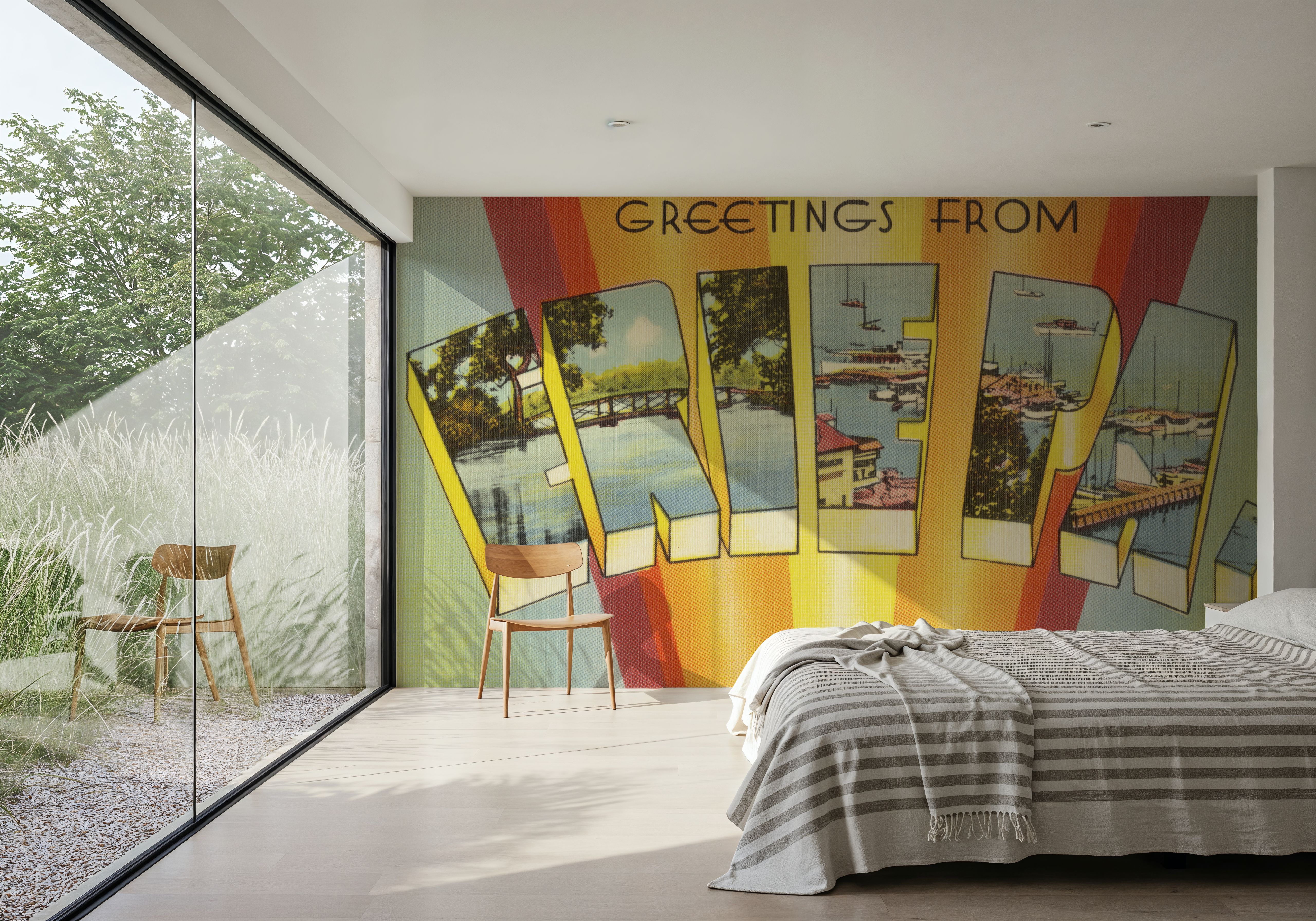 Greetings from Erie - Screenprint Postcard, Tapet