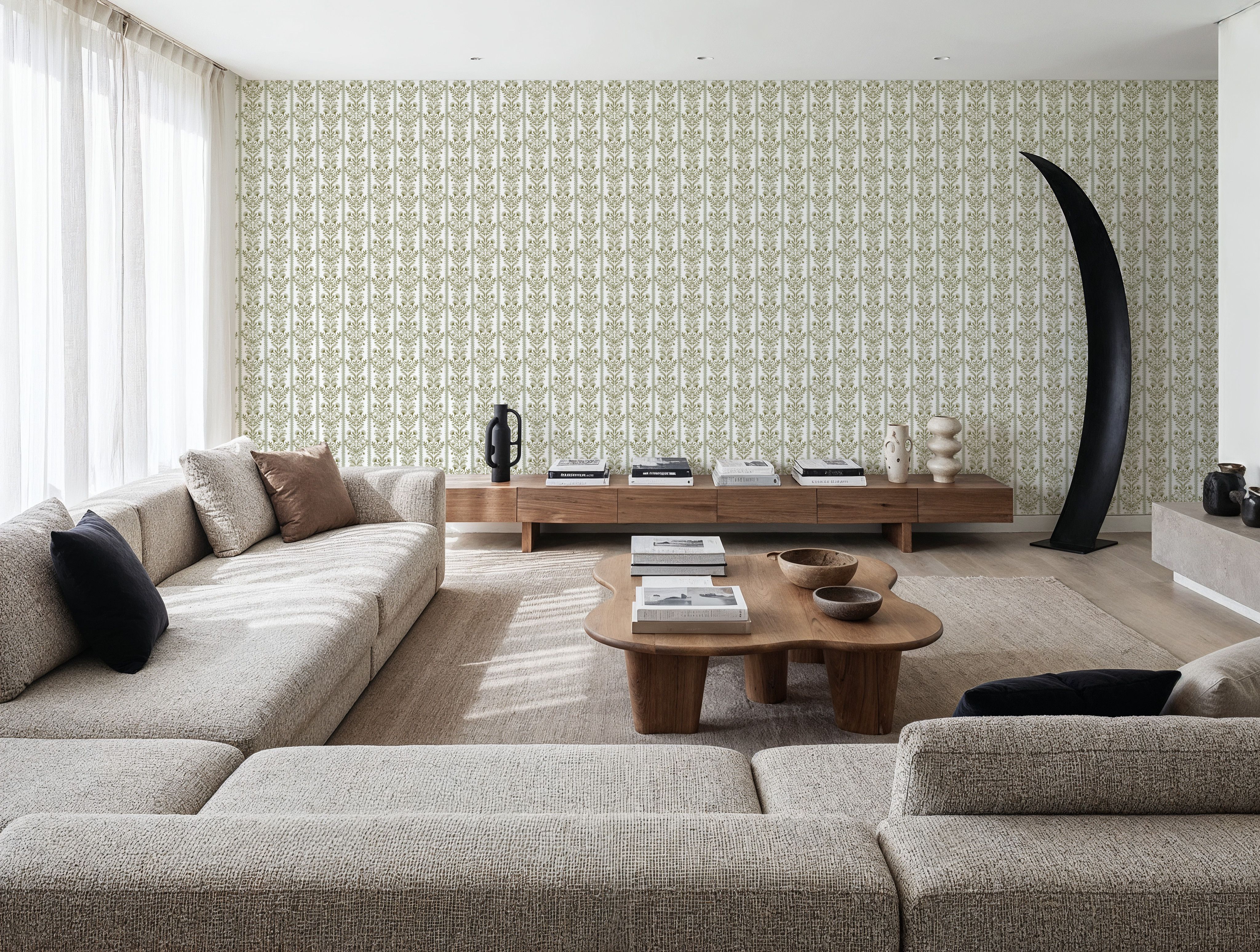 Fall Botanical Stripes, Olive