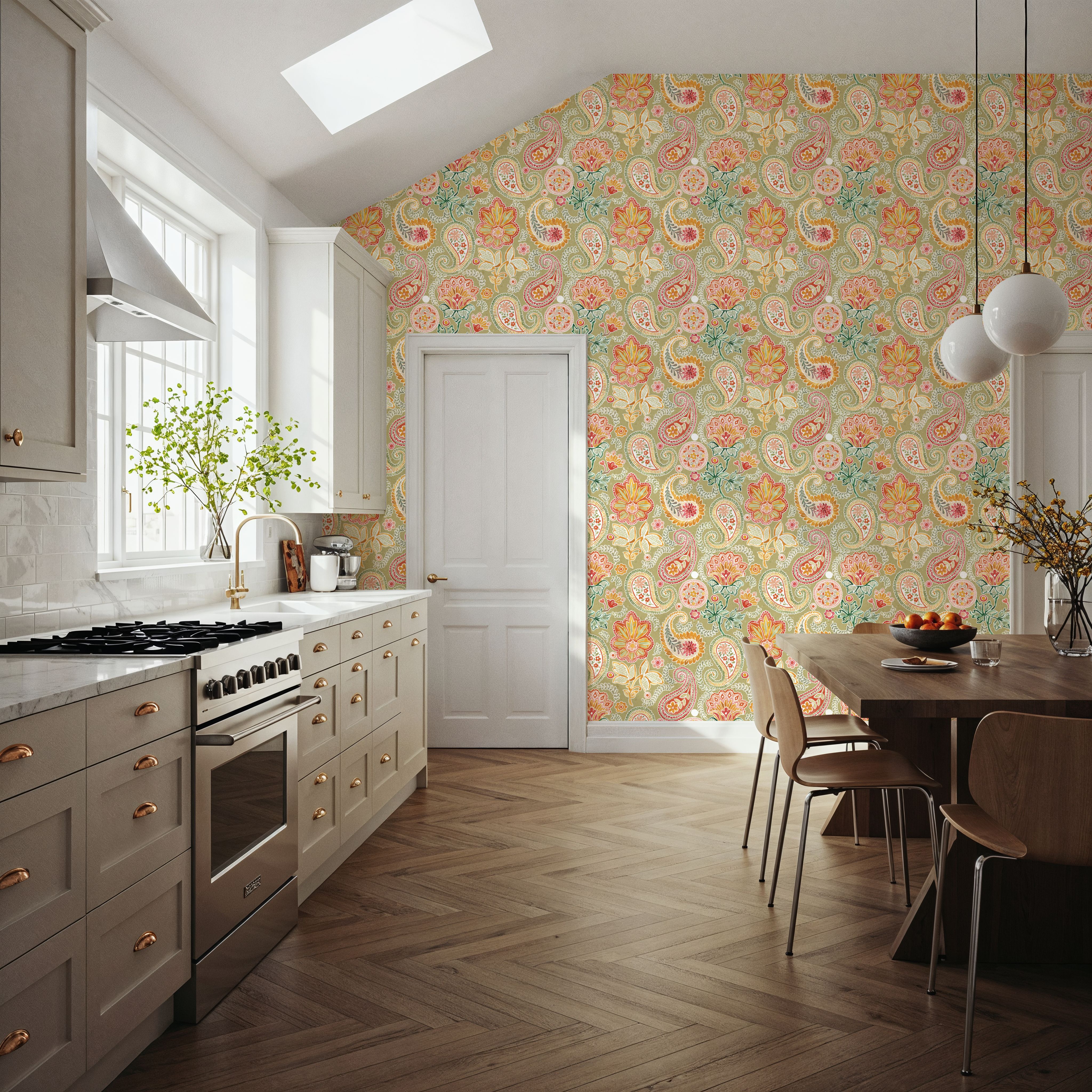 Harvest Paisley Mini Swamp Green