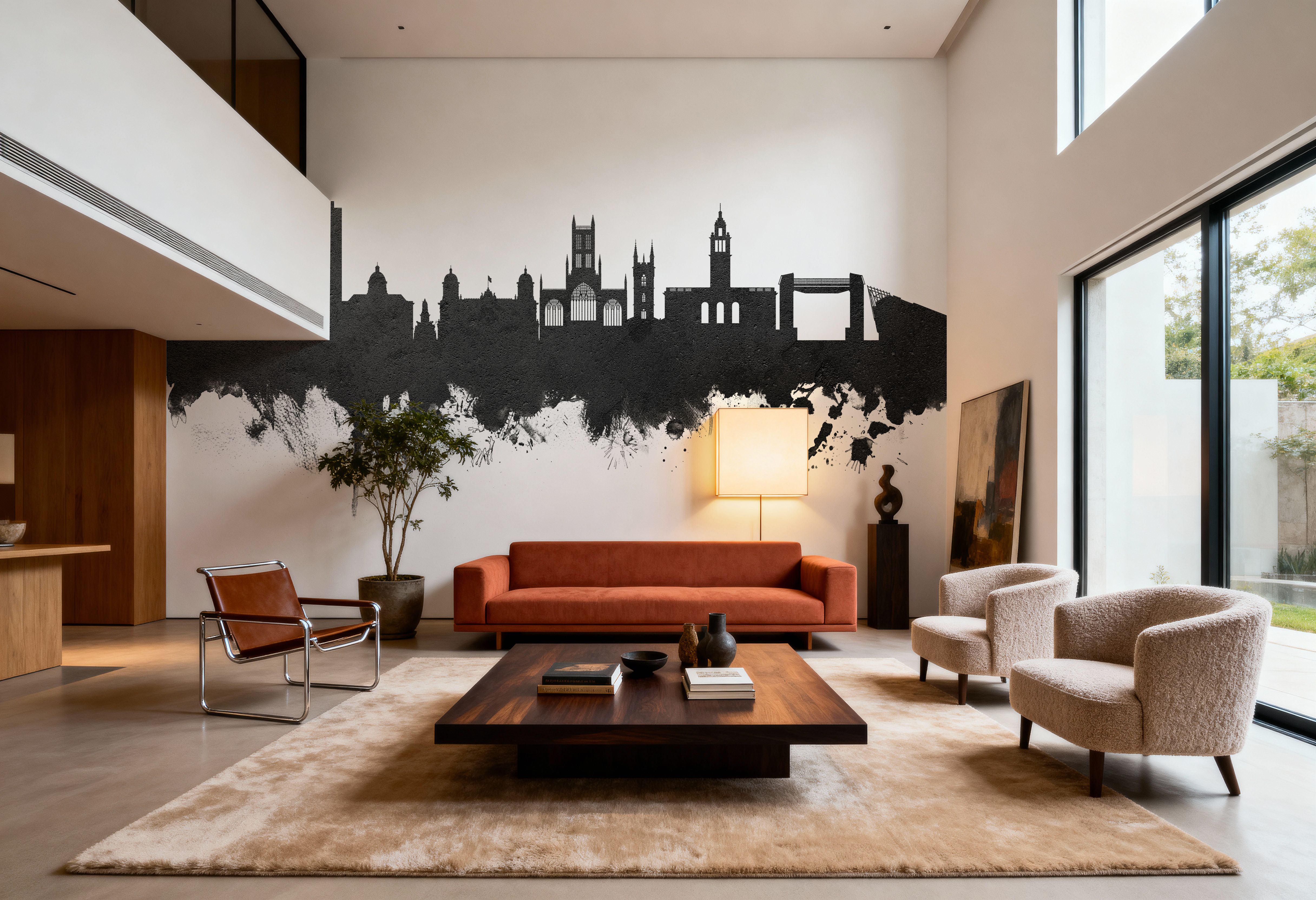 Kingston upon Hull England Skyline Black & White