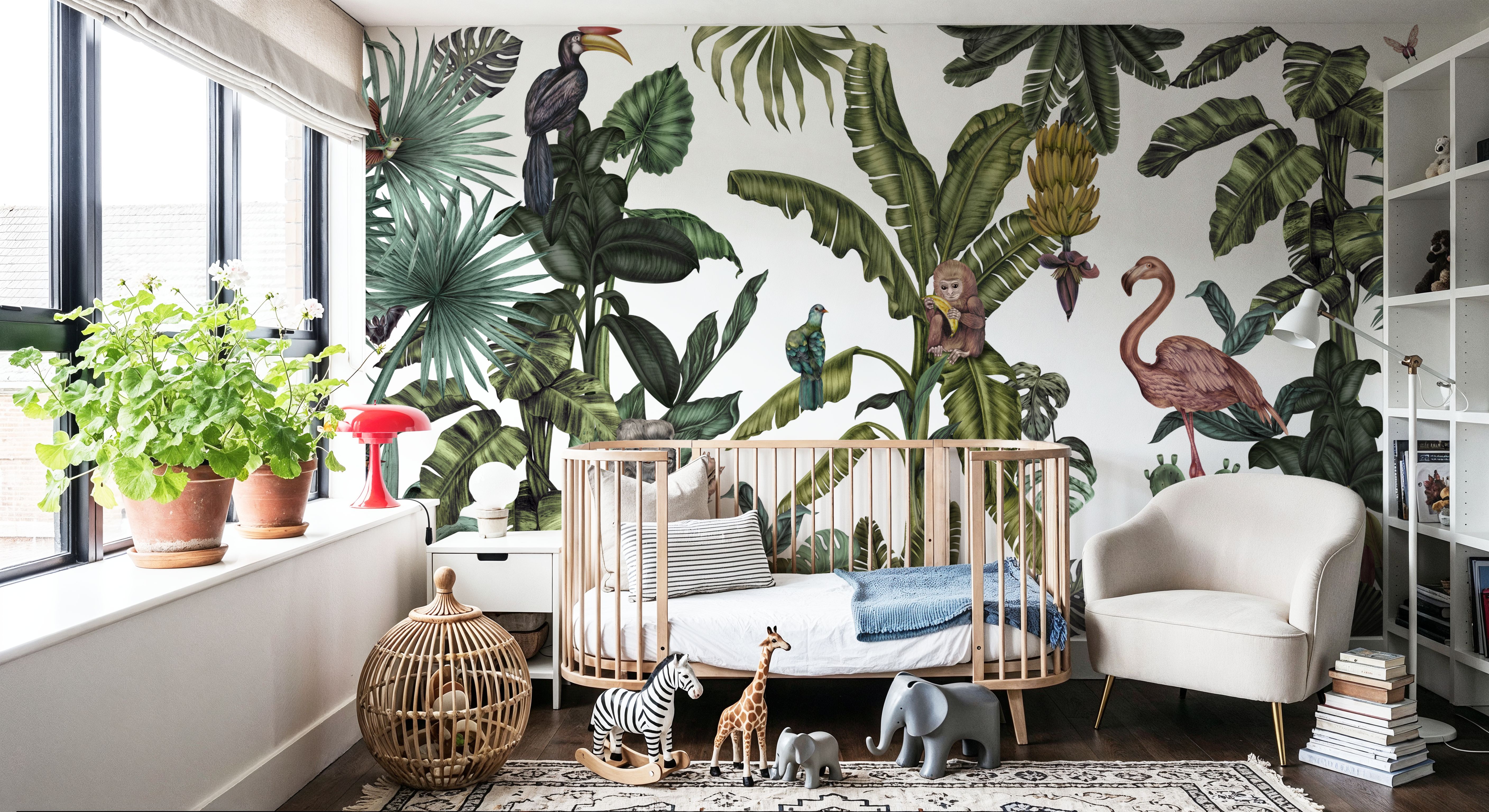 Monkeys With Birds, White