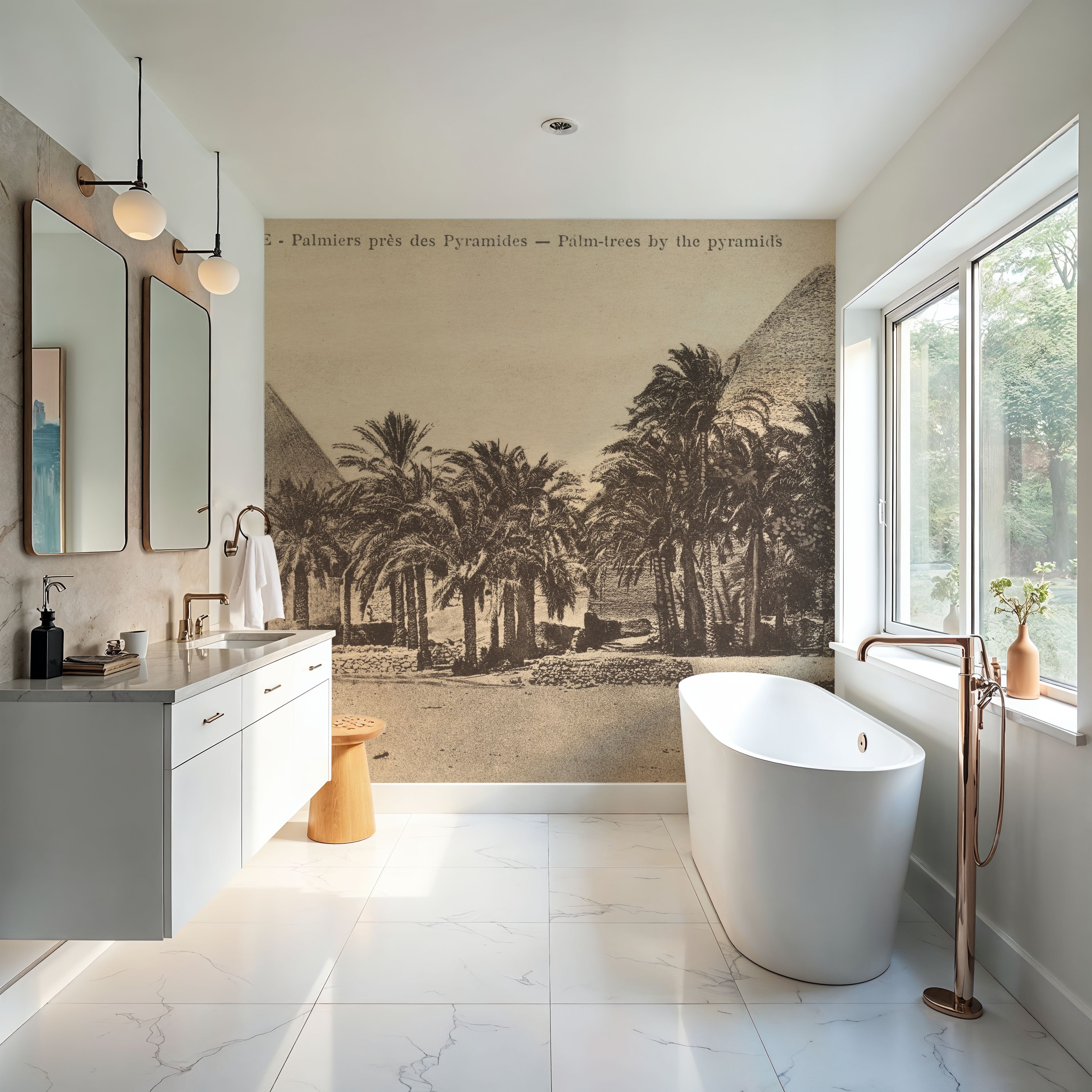 Pyramid Palmtrees Postcard - Screenprint